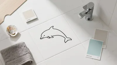 Dolphin Tile Bathroom Design with Coastal Vibe