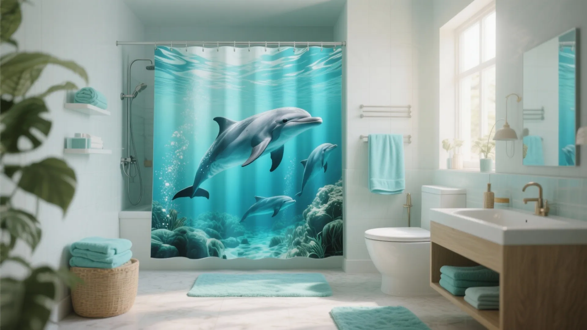 3. Statement Shower Curtain