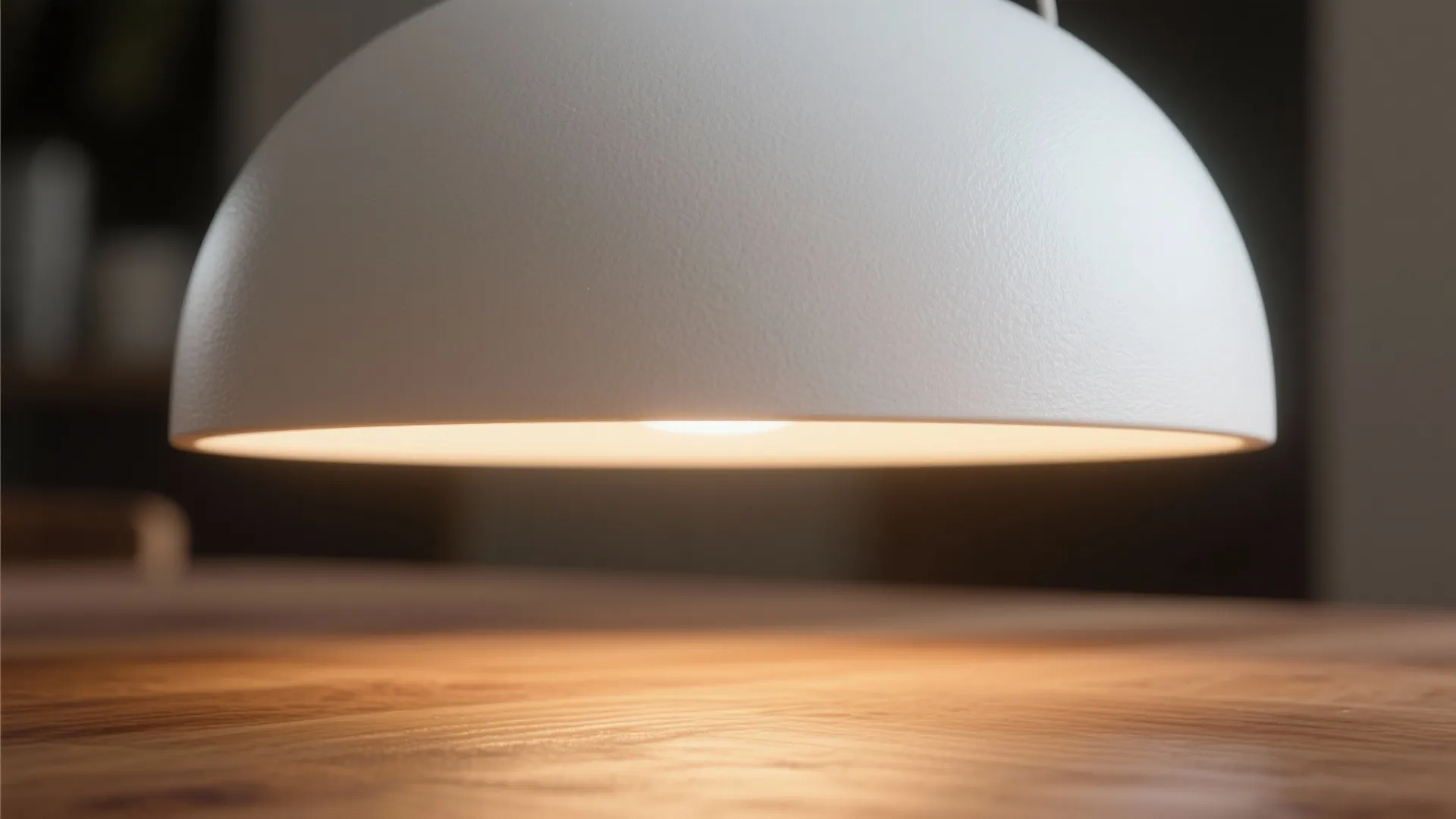 Minimalist dome pendants for clean, calming dining