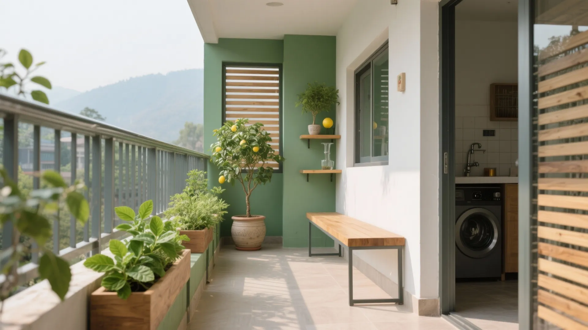 Balcony garden and utility that breathe