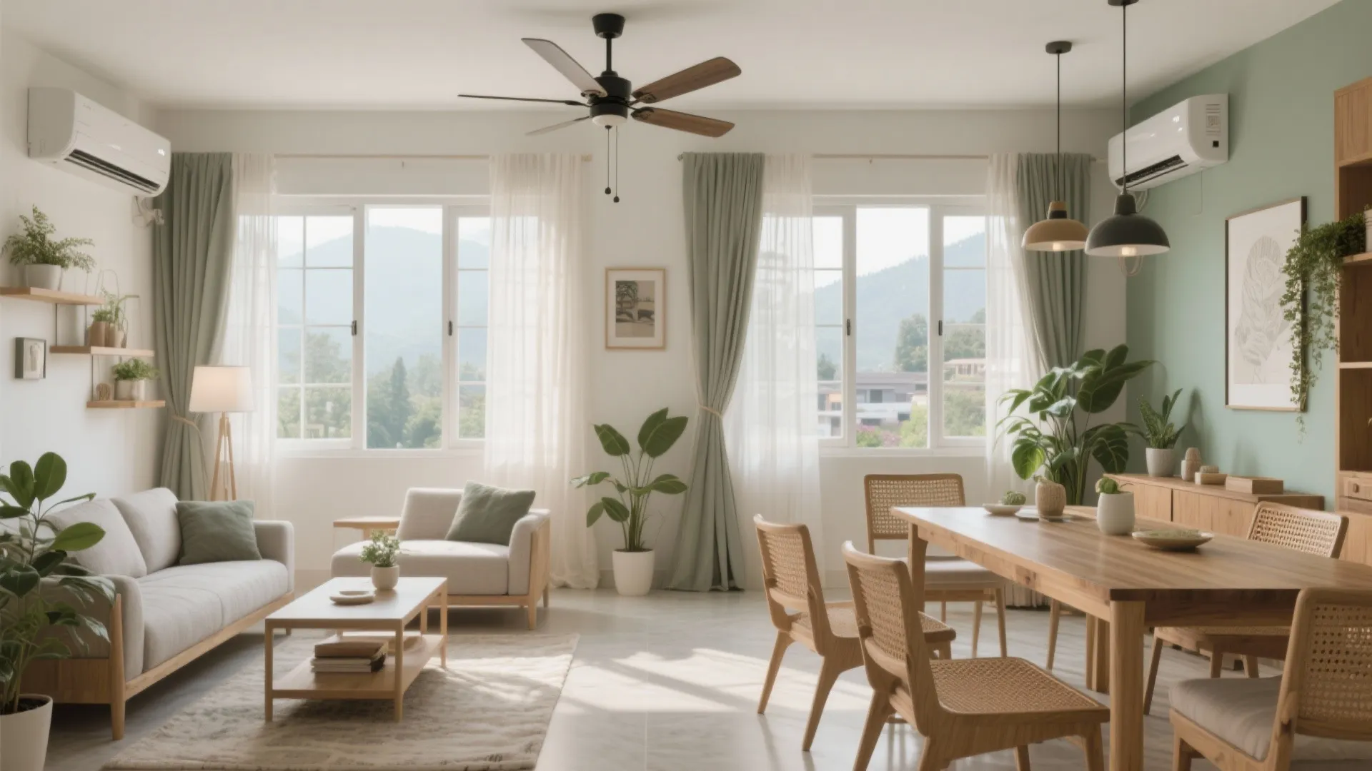 Cross-ventilated living–dining that stays cool