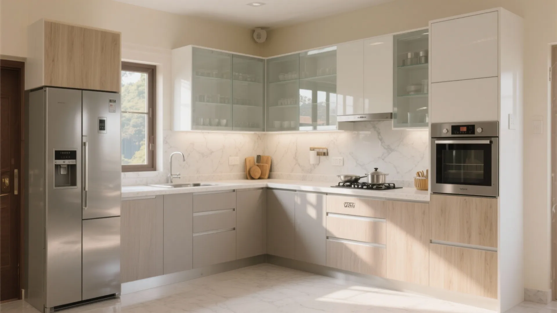 Minimal, space-smart modular kitchen