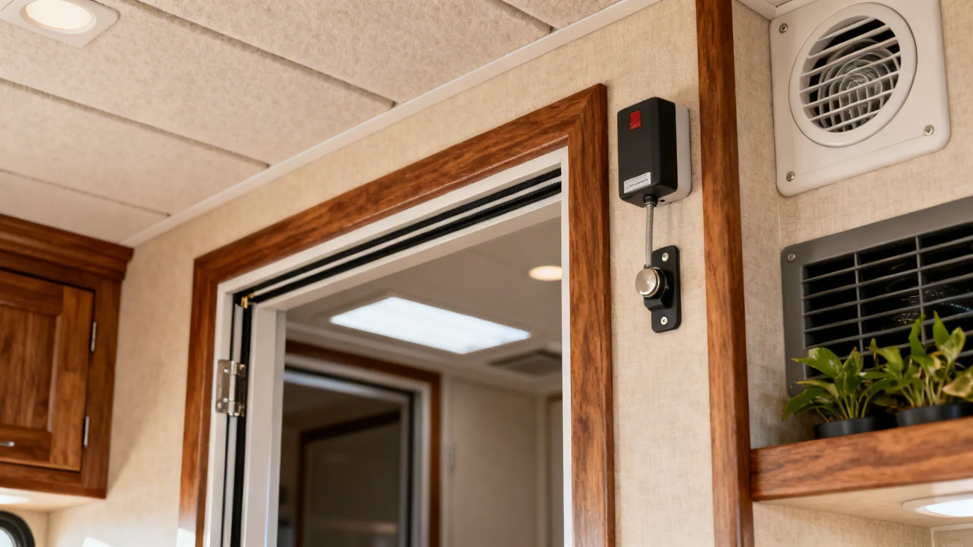 Acoustics, ventilation, and scent control around the kitchen door