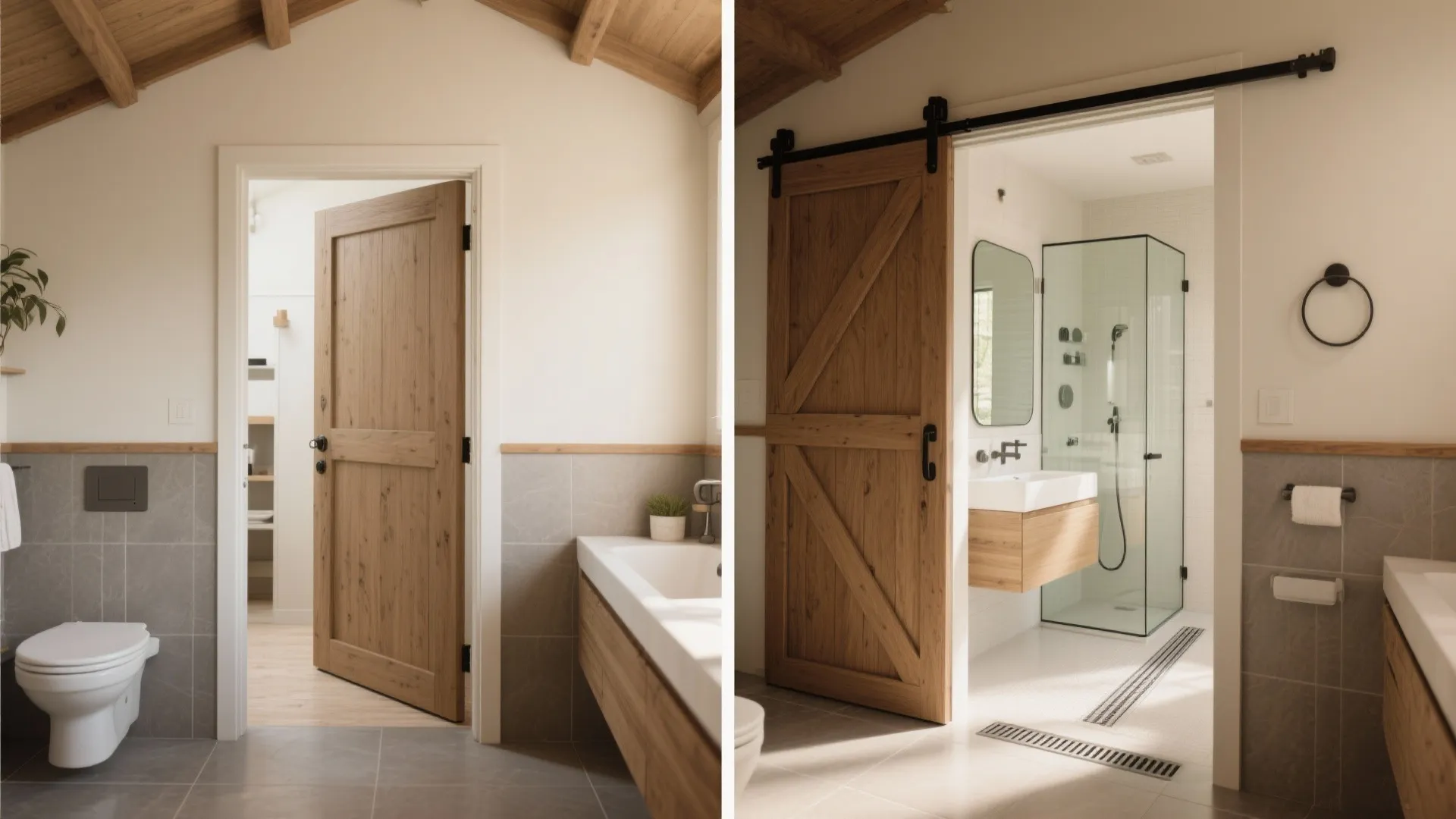 4) Slide, don’t swing: doors and a micro wet‑room