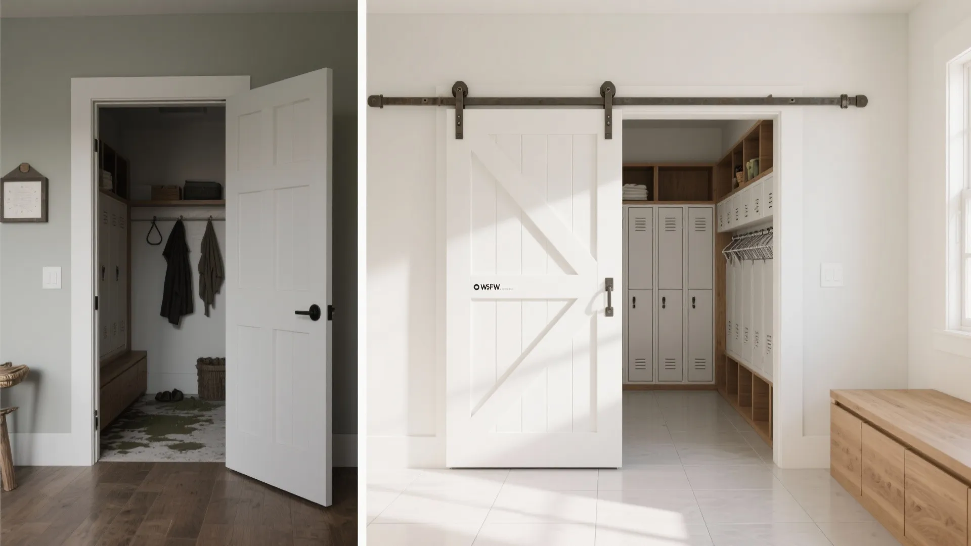 4. Pocket doors, barn doors, and pocketed solutions