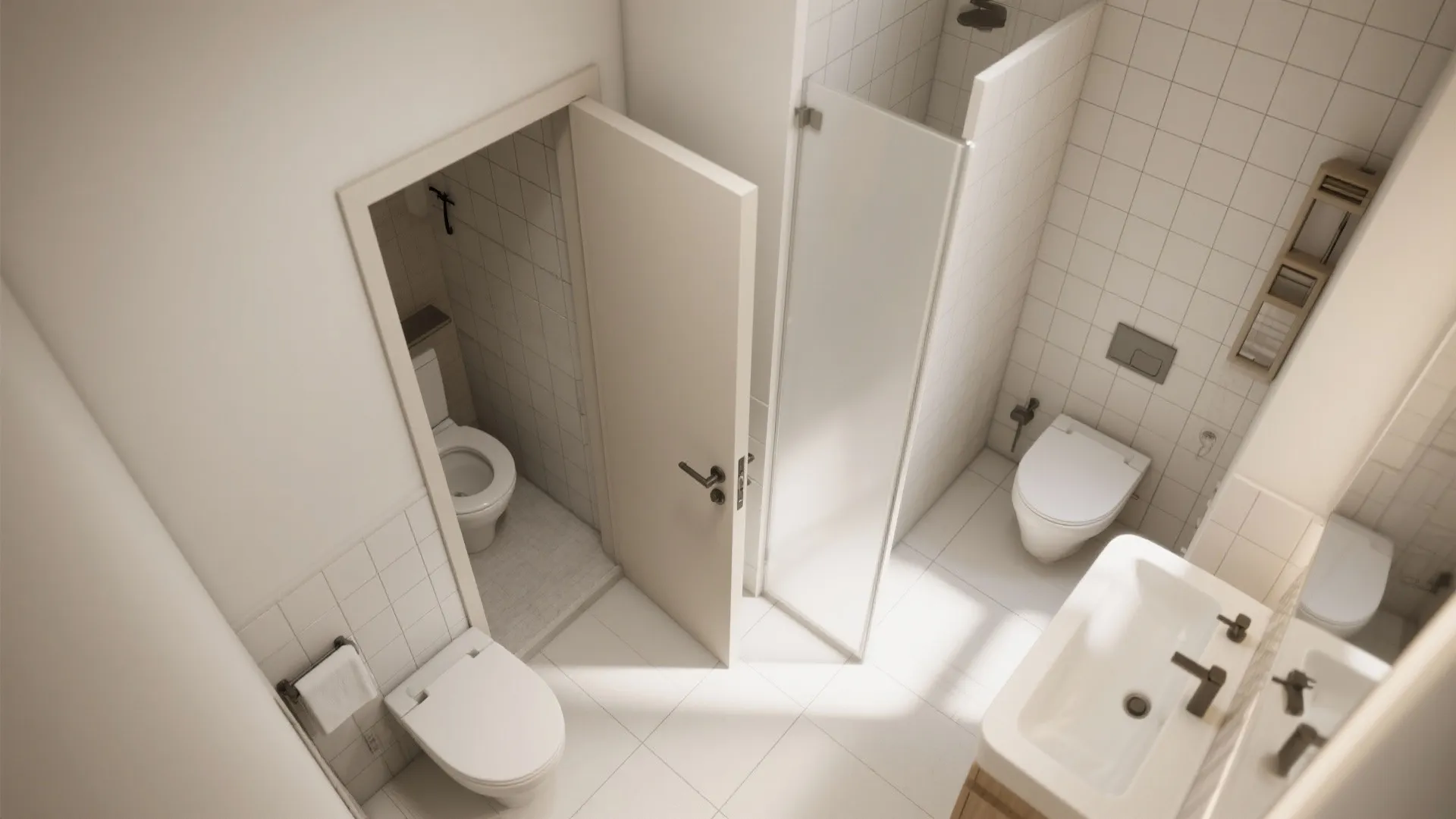 3) Door choreography: pocket, outswing, and offset