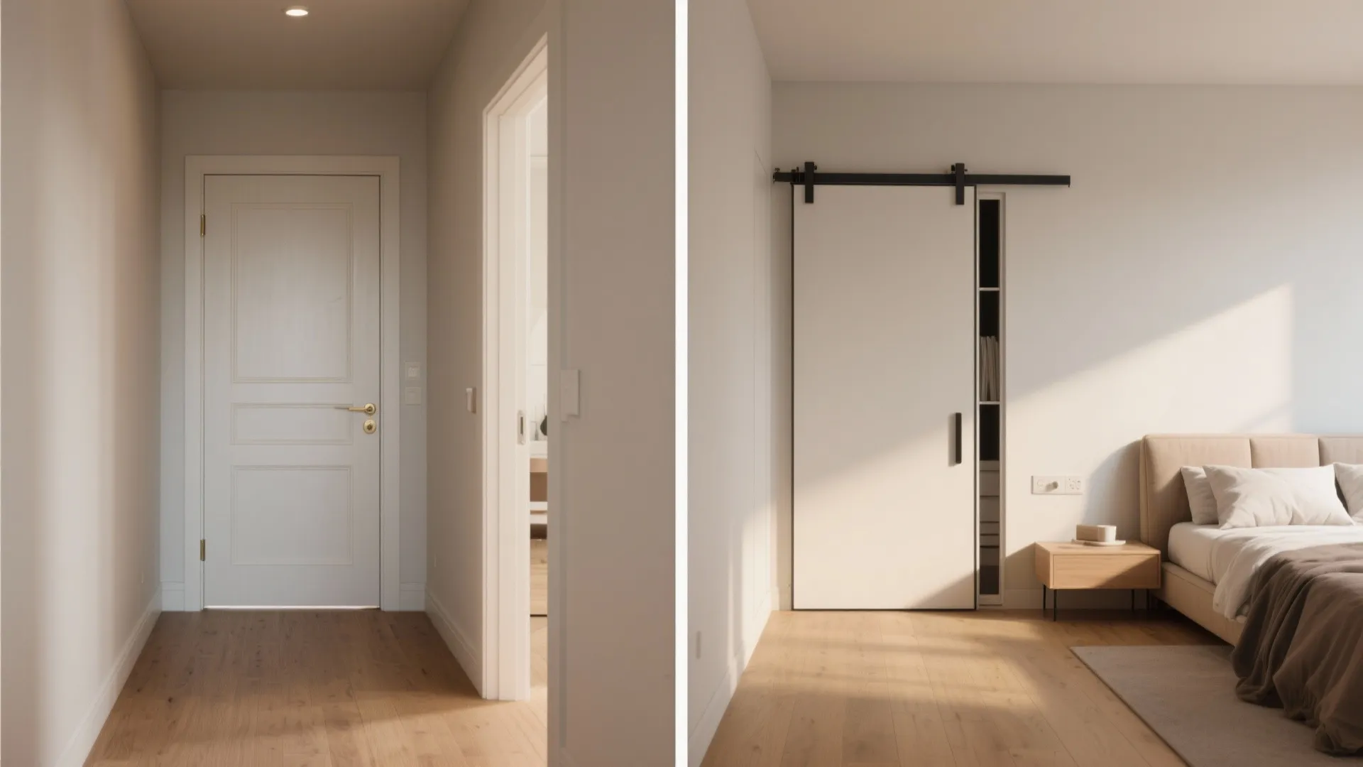 Multi-functional furniture and sliding doors to save space