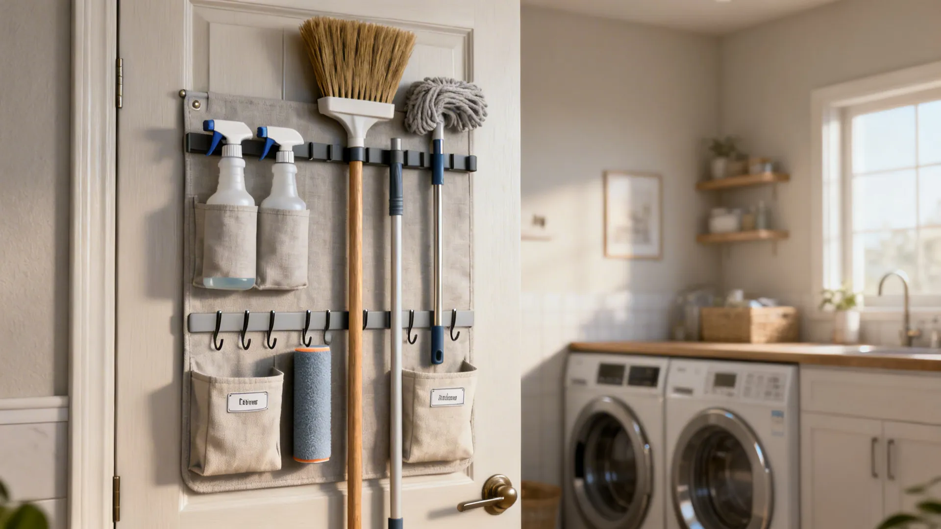 4. Use the door and vertical space for accessories