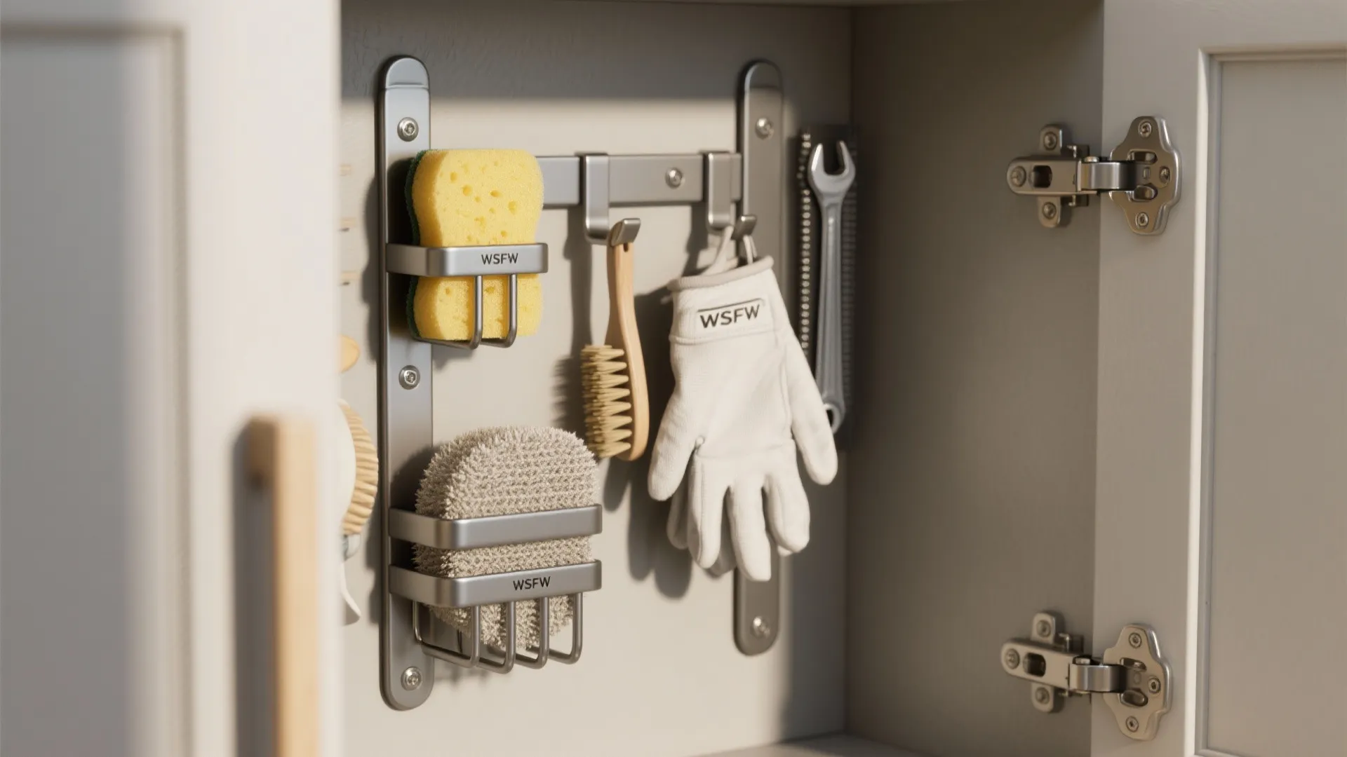 4. Door-mounted racks and magnetic strips