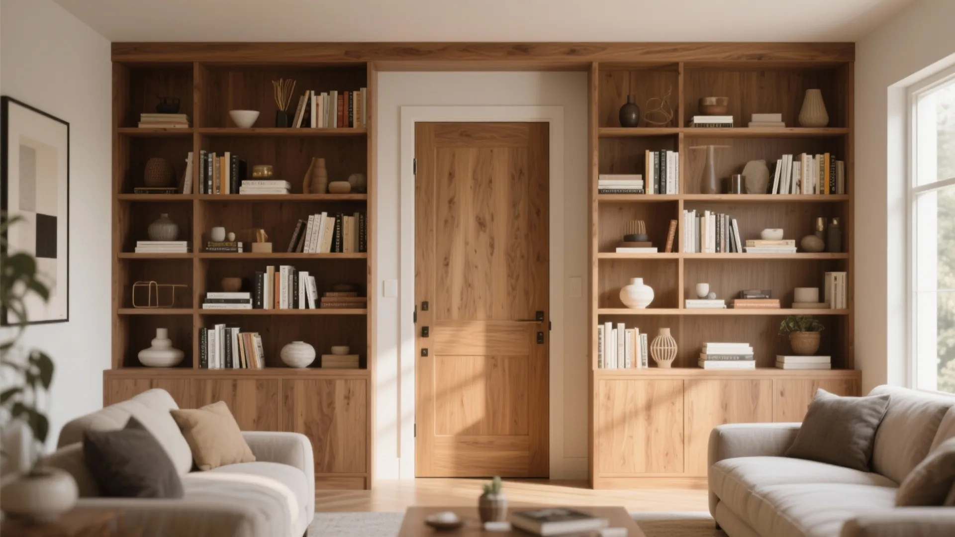 4. Built-in Shelving Around the Door
