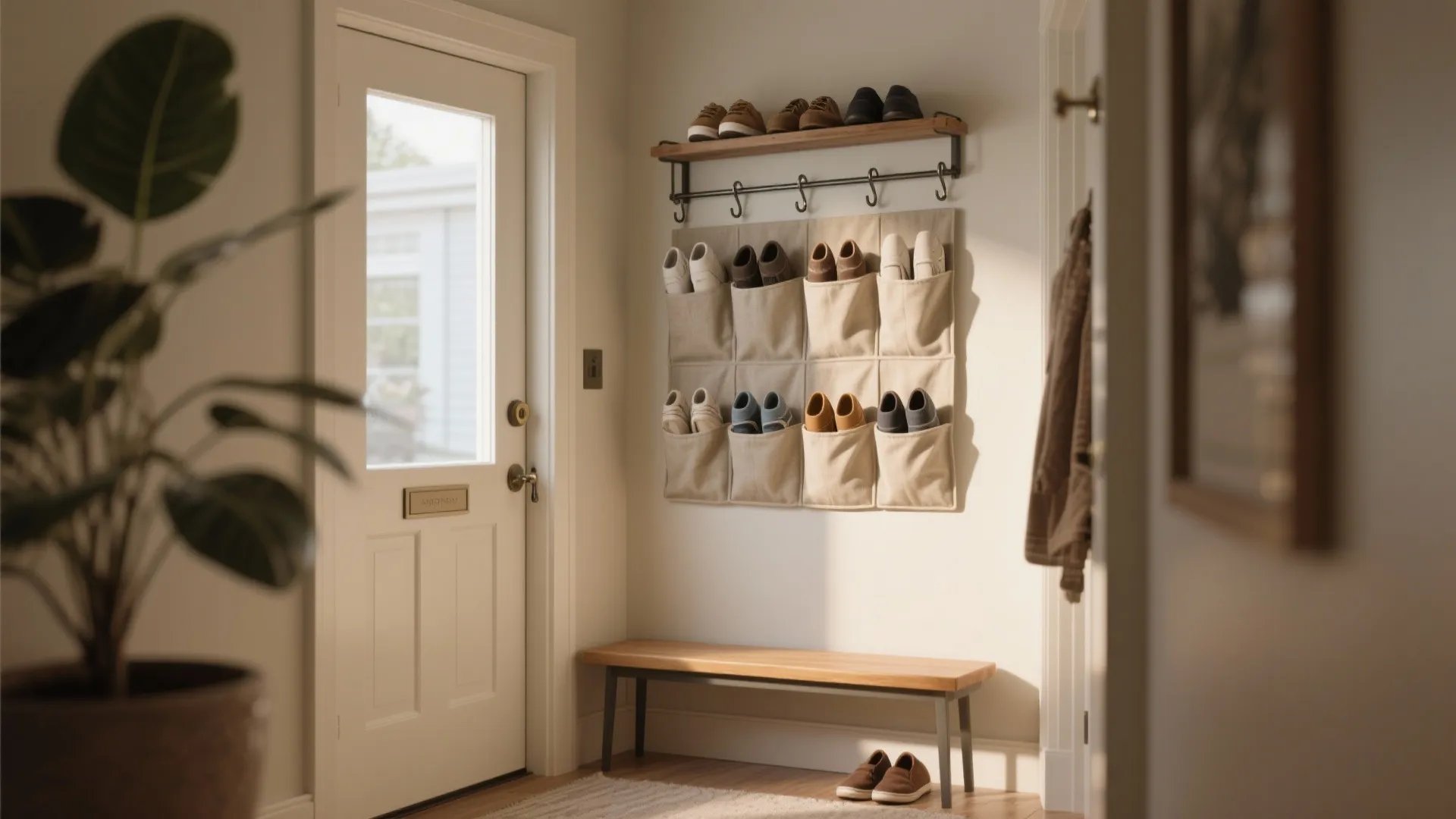 1. Vertical shoe storage on the back of doors