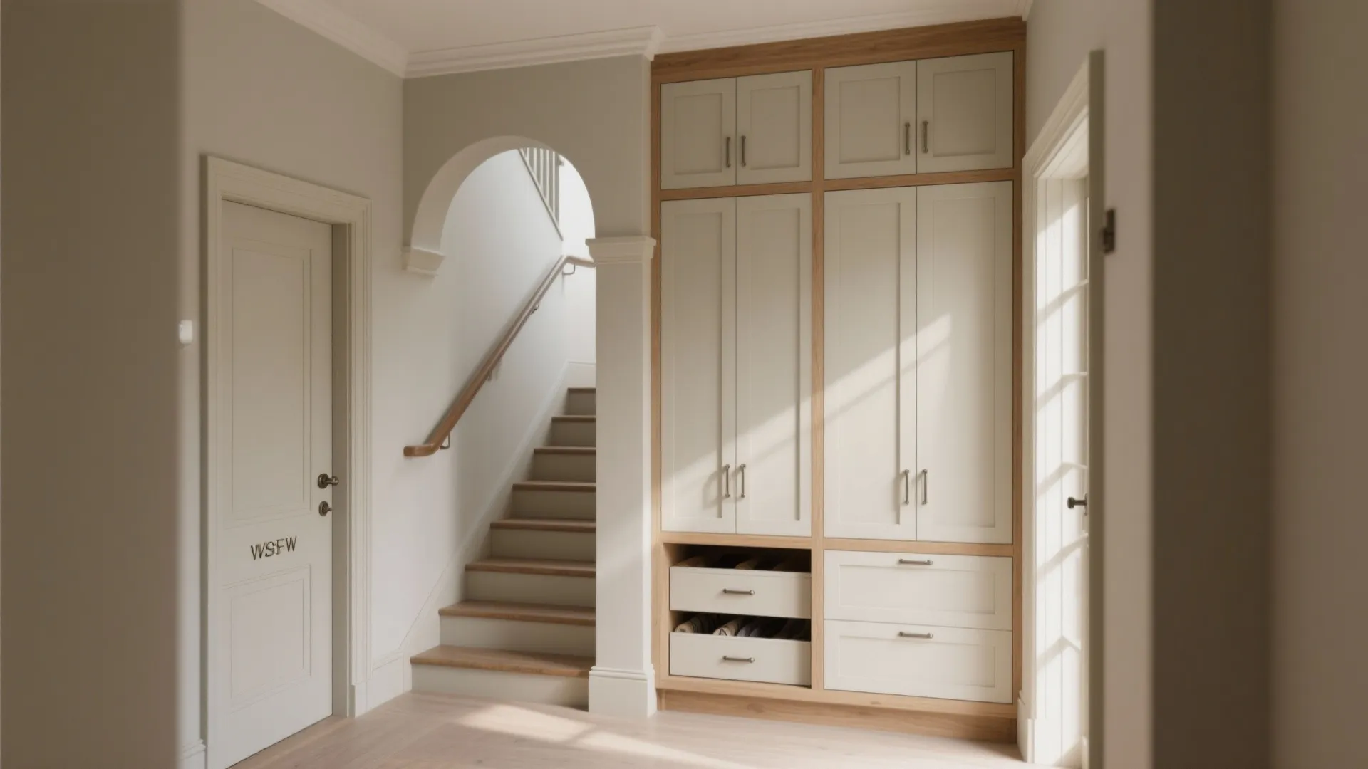Built-ins Around Door Frames and Under Stairs