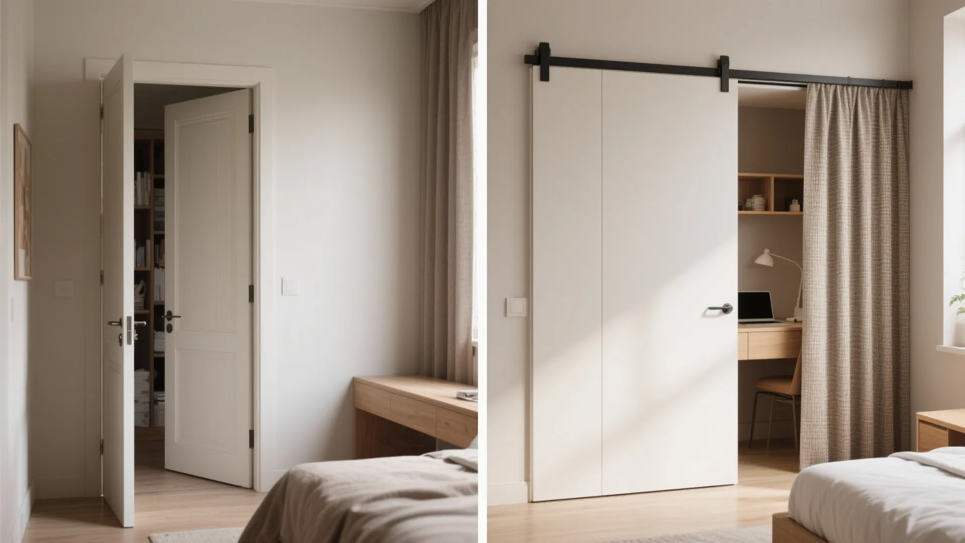 Idea 4: Sliding doors and curtain tricks
