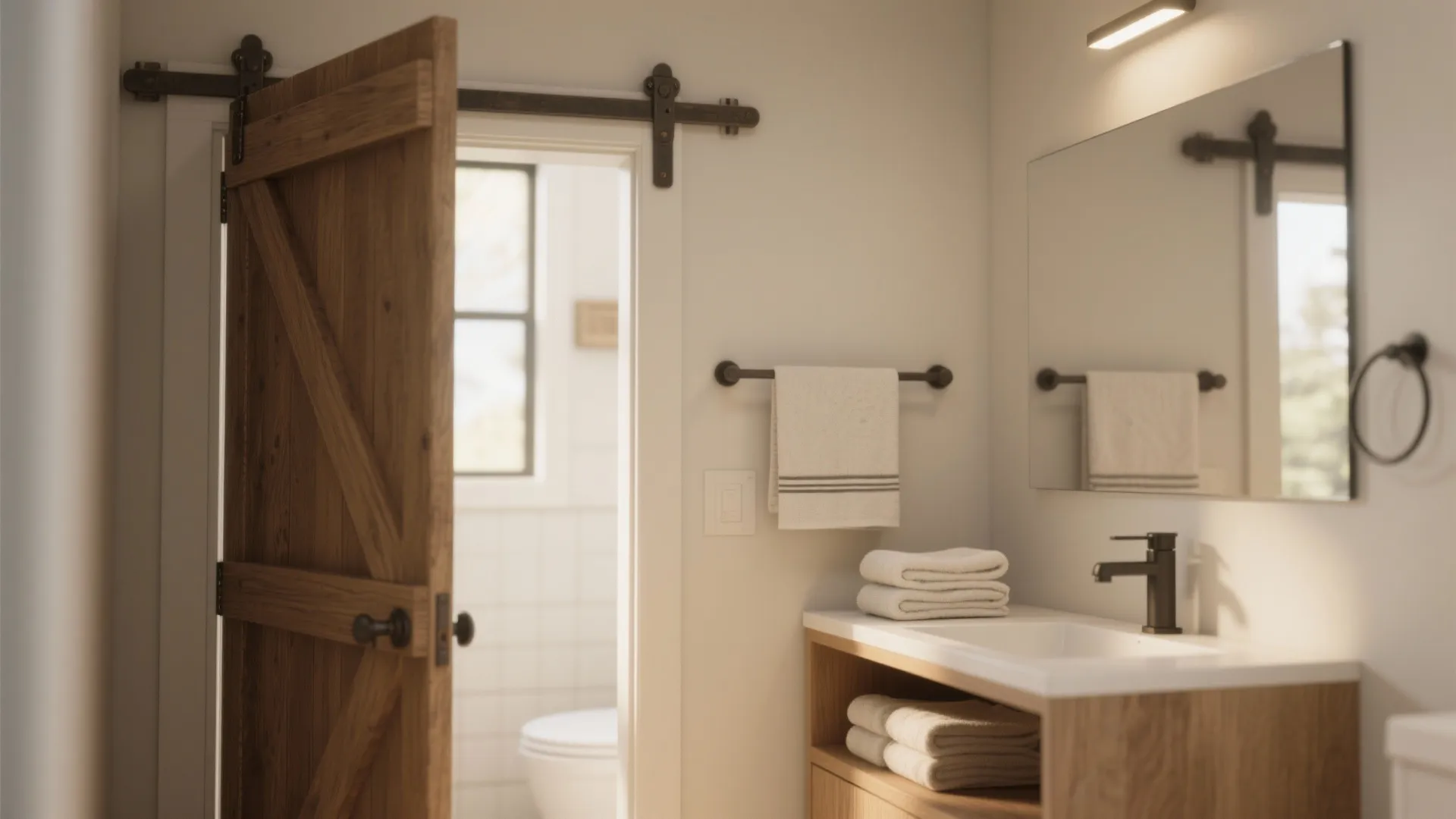 2. Dual Function: Vanity Door + Towel Storage