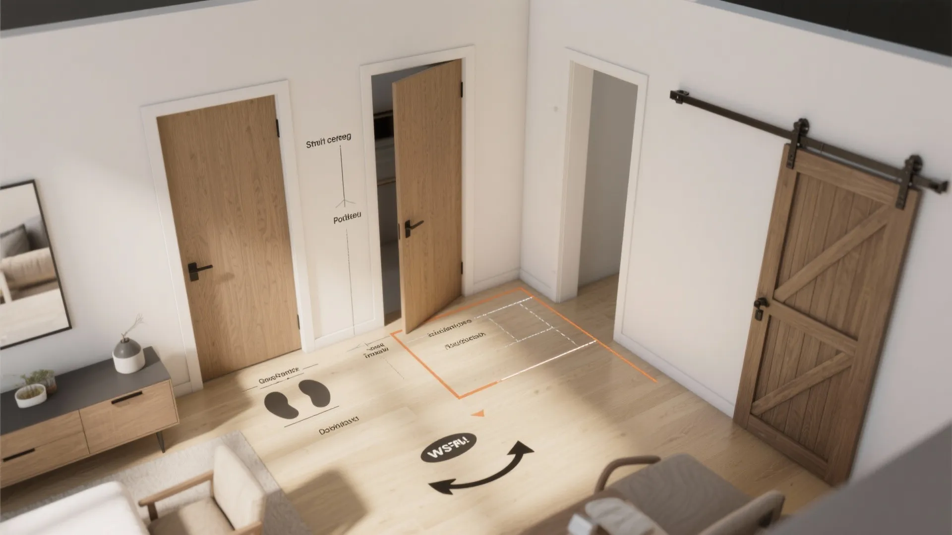 4. Pick the right door type: swing, pocket, or sliding