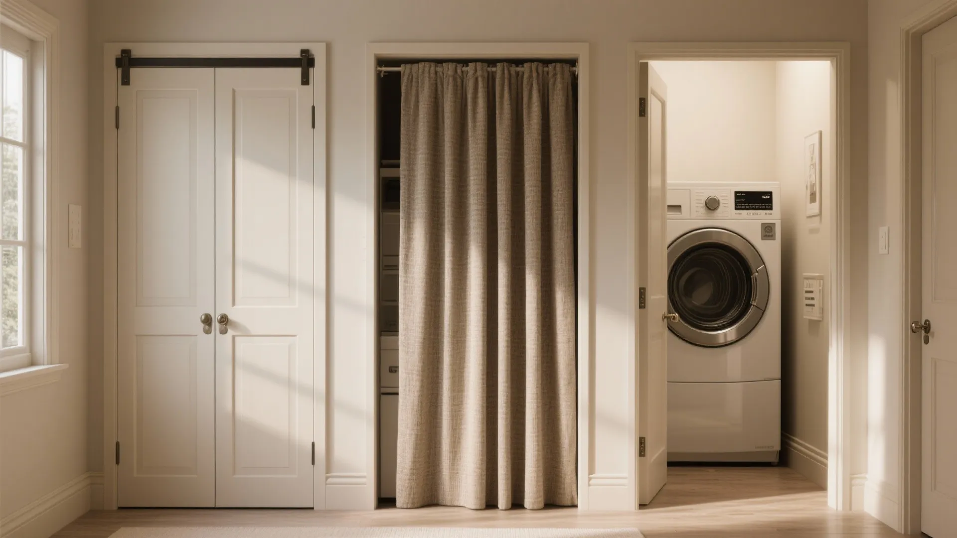 4. Make Doors Work for You: Bi-Fold, Pocket, or Curtains