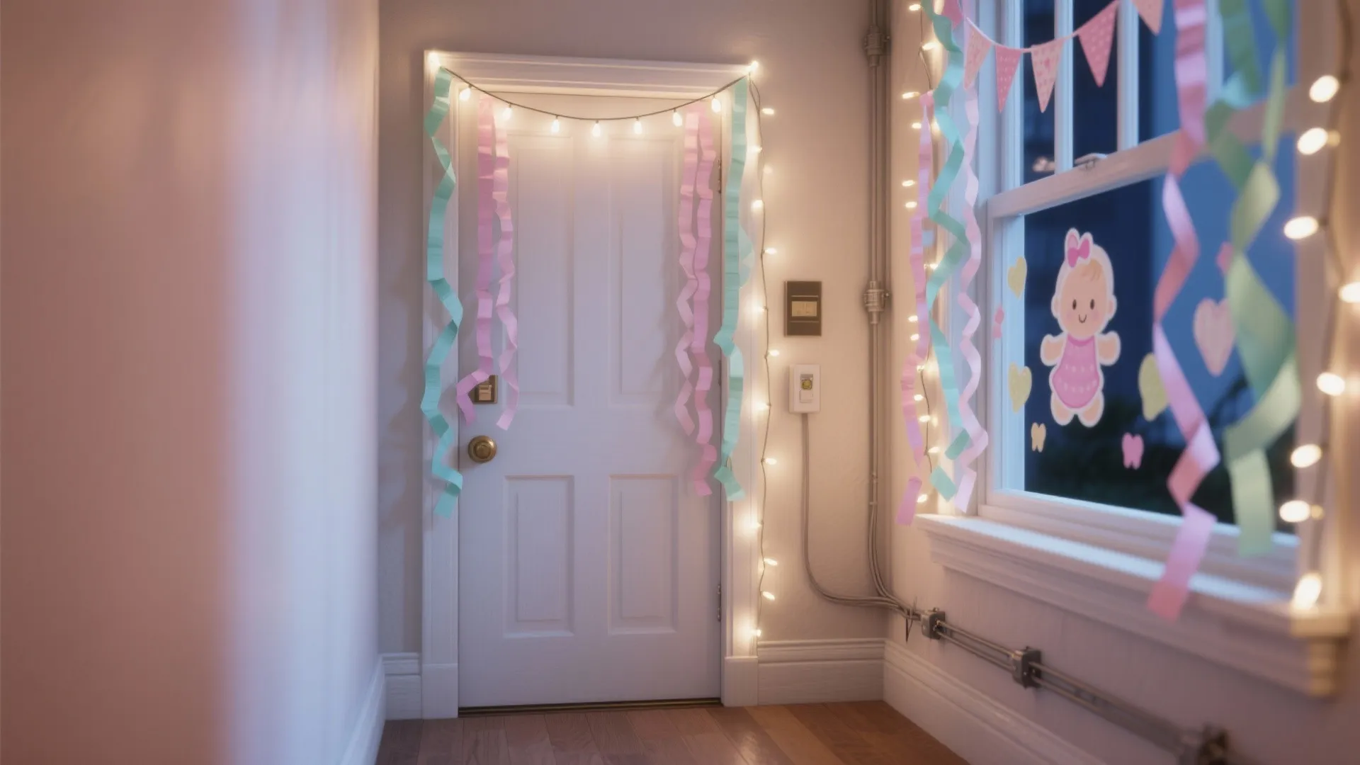 Doorway Streamers, Window Clings, and Fairy Lights