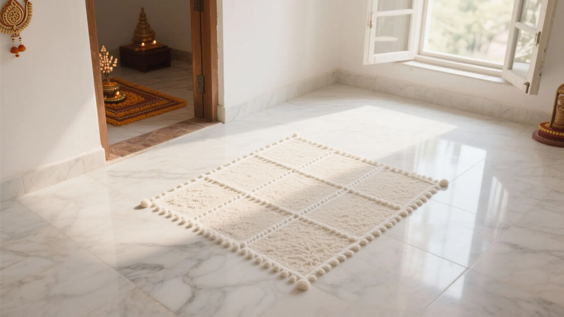 Minimalist Dot Grid Kolam