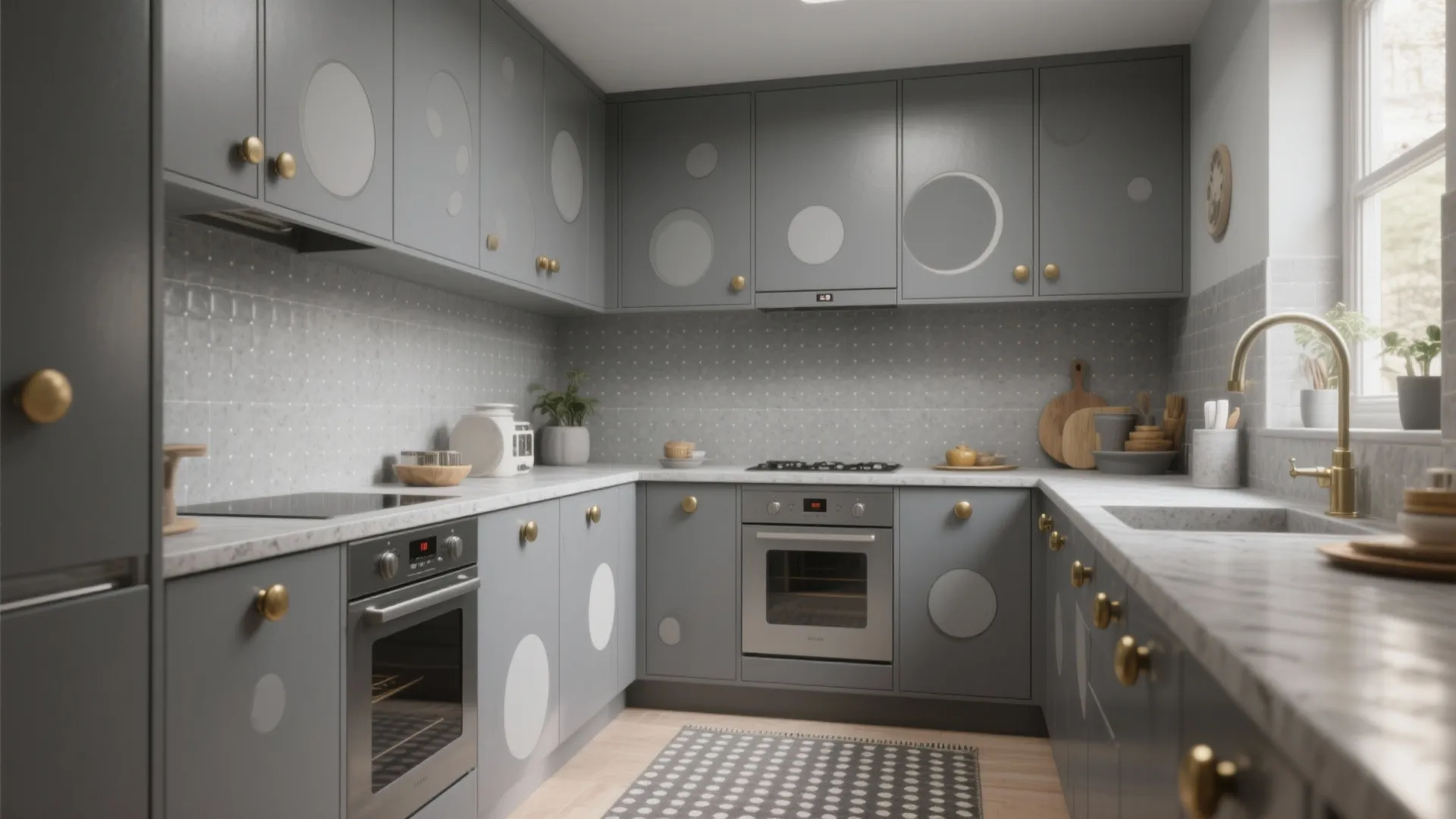 Dots Gray Kitchen: 5 Small-Space Ideas: Creative gray kitchen ideas with playful dots for compact homes