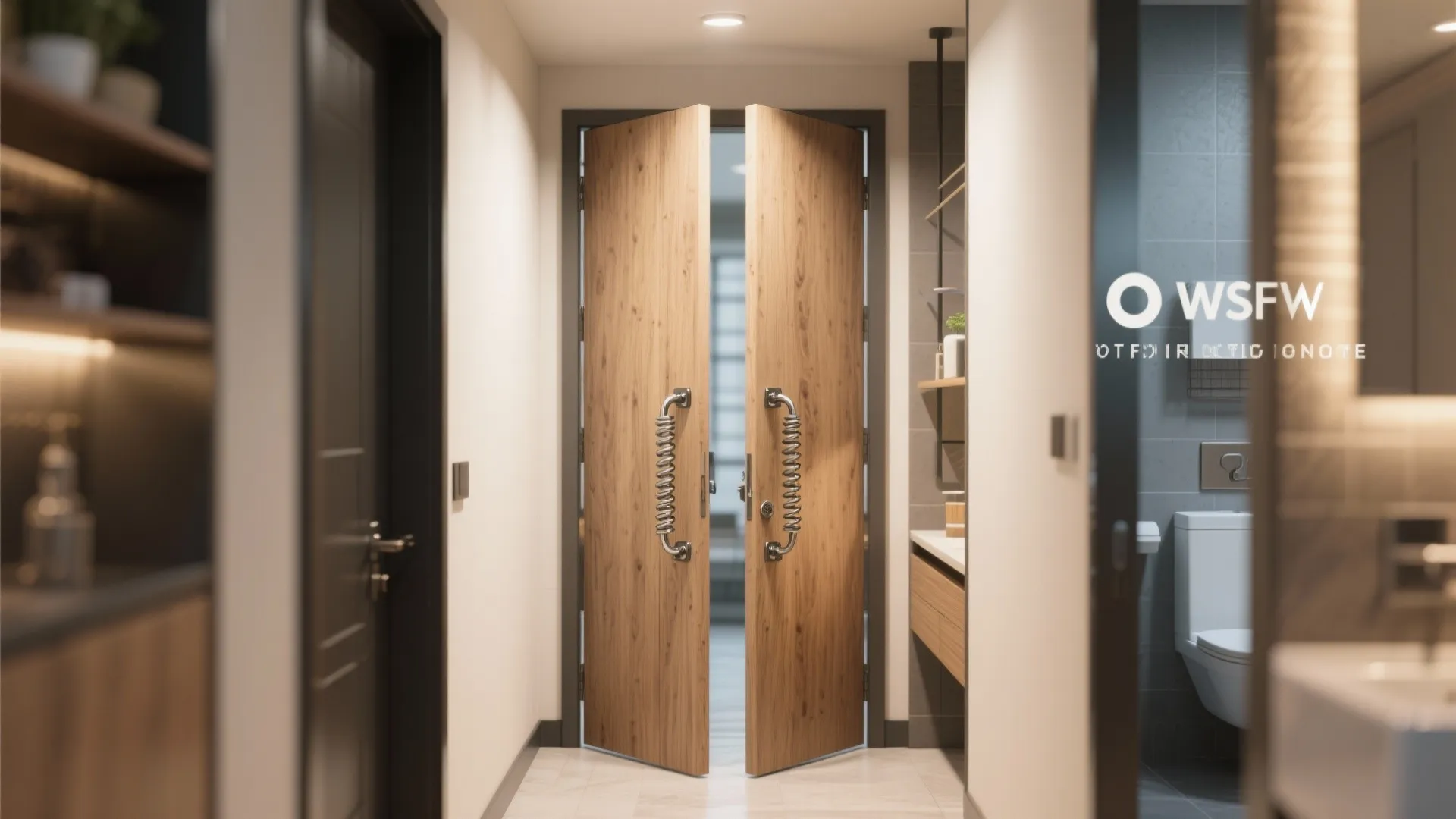 5. Double-action spring hinges for cafe-style doors