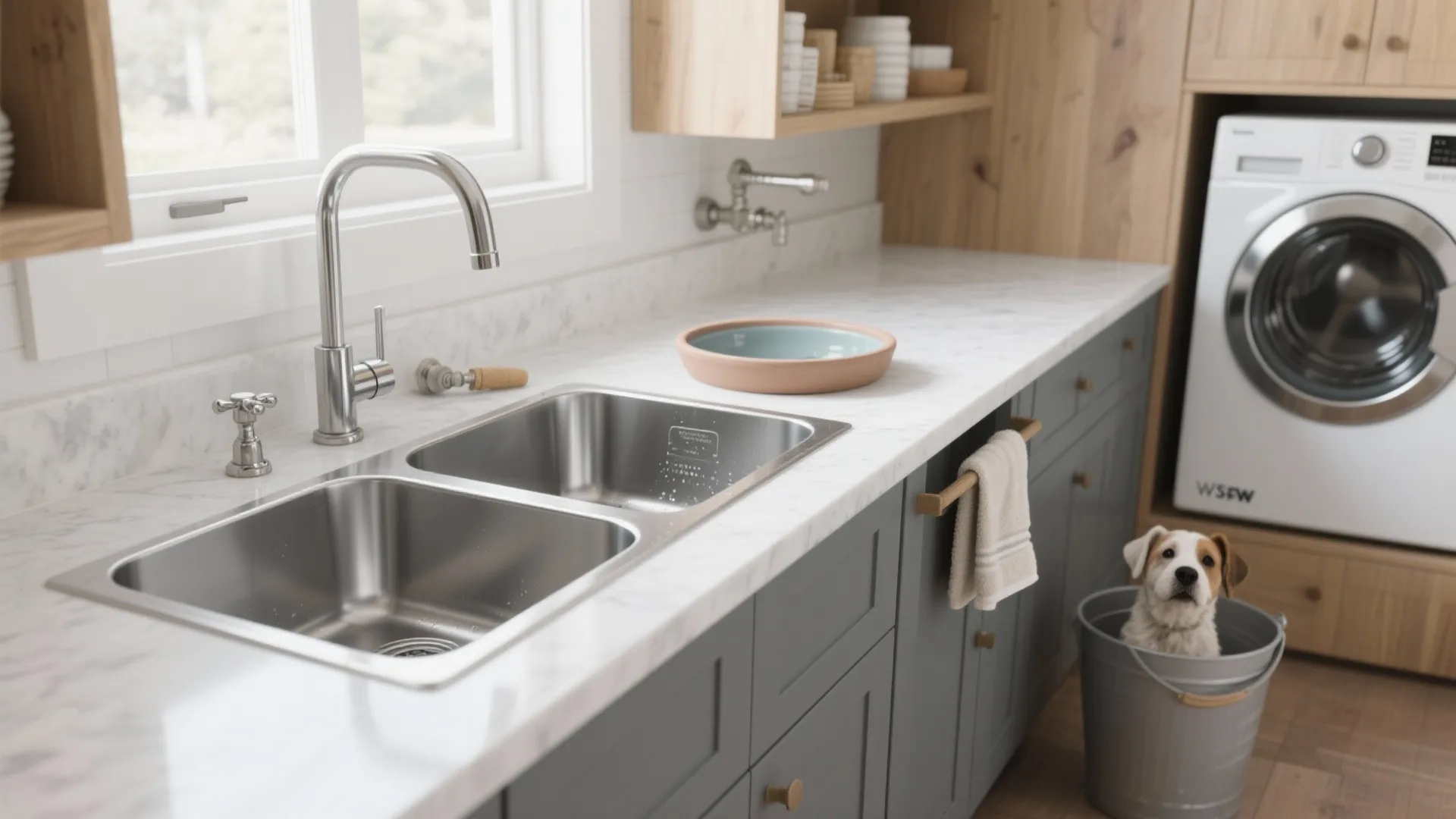 Idea 4: Double-bowl convenience (or a mini second sink)