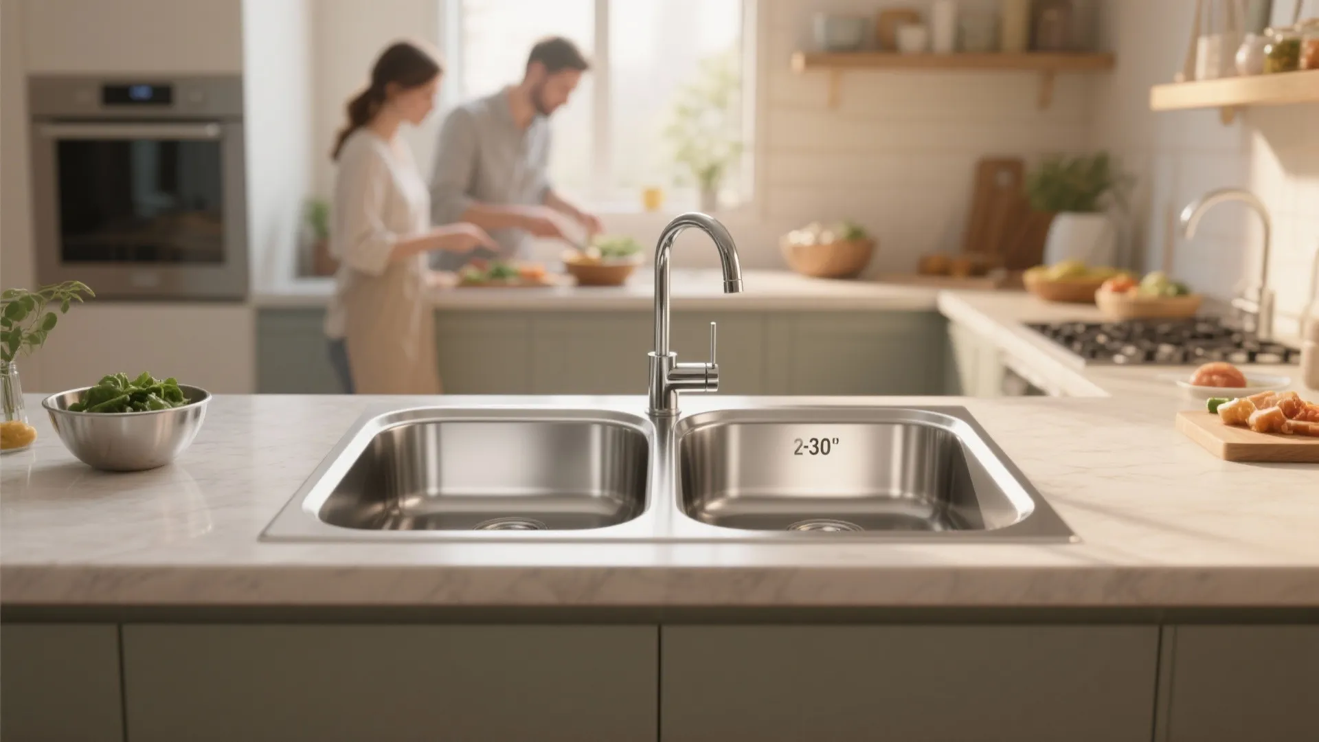3. Double-bowl mini sink (24"–30")