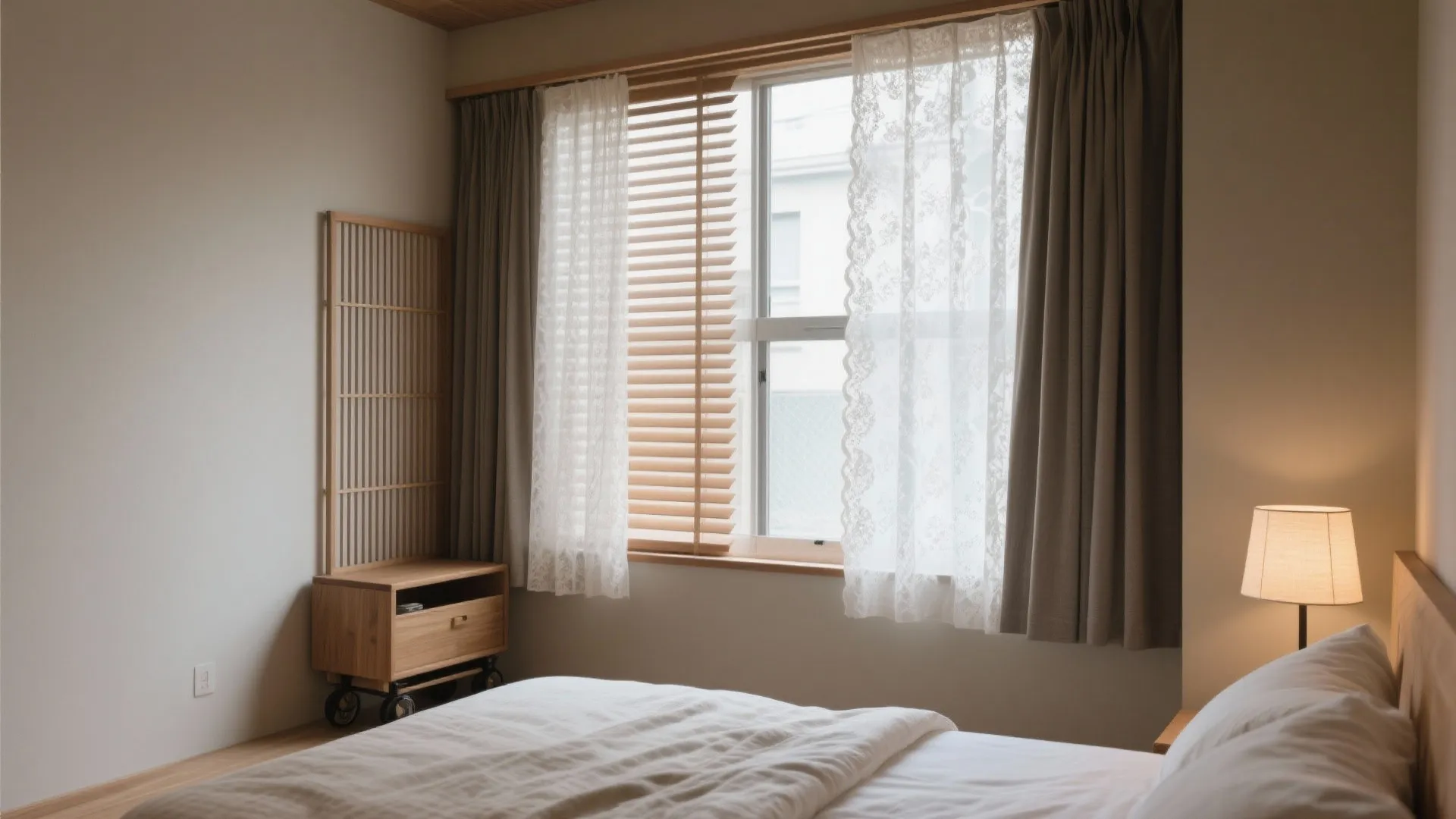 Tips 3: カーテンとブラインドで「風・光・音」を微調整—収納技巧と連動