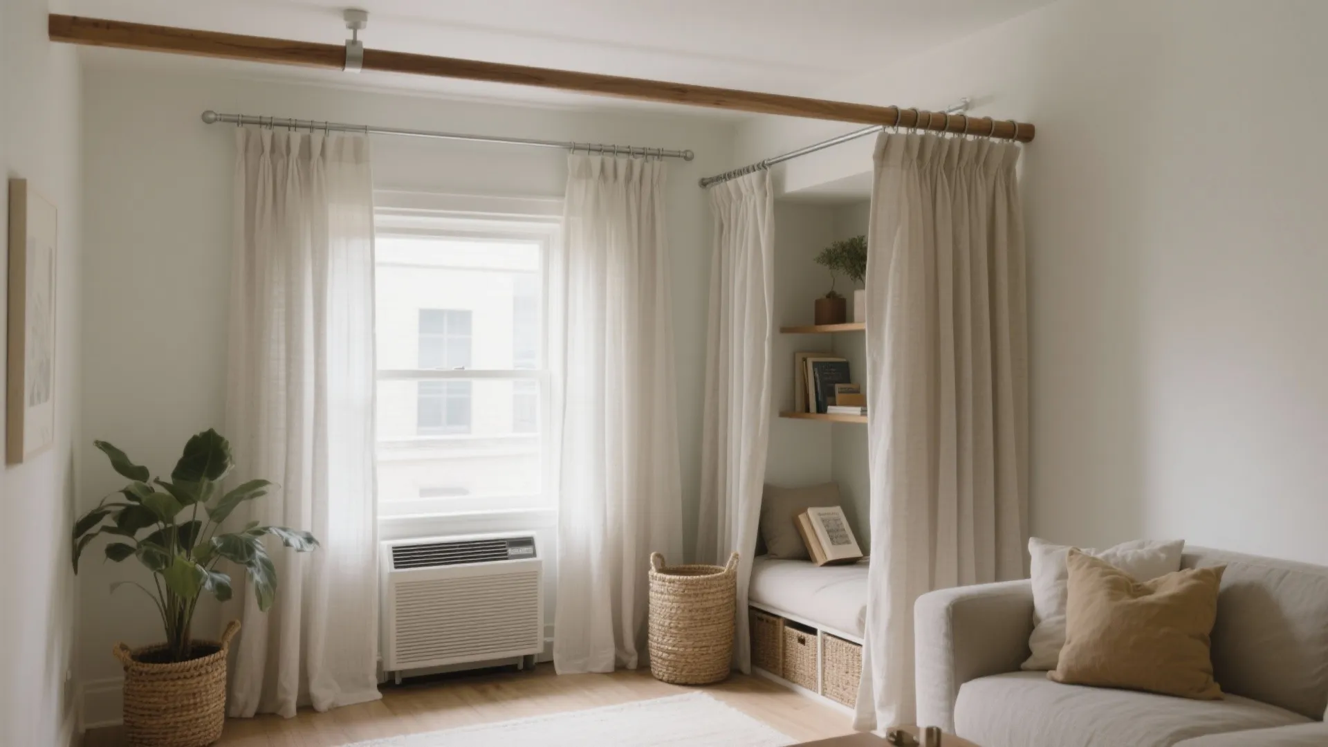 Double-Duty Drapery: Zoning, Hiding Storage, Framing Views