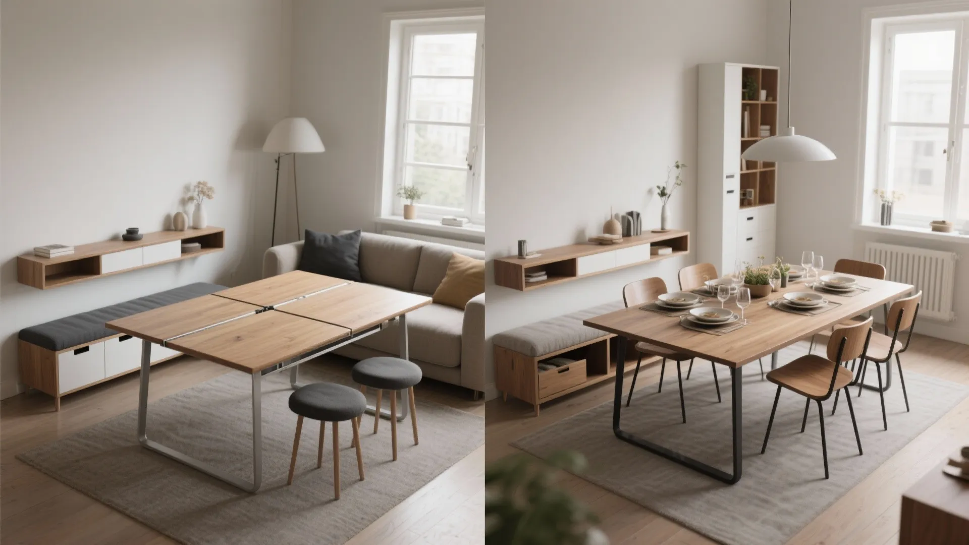 Double-Duty Furniture and Flexible Arrangements