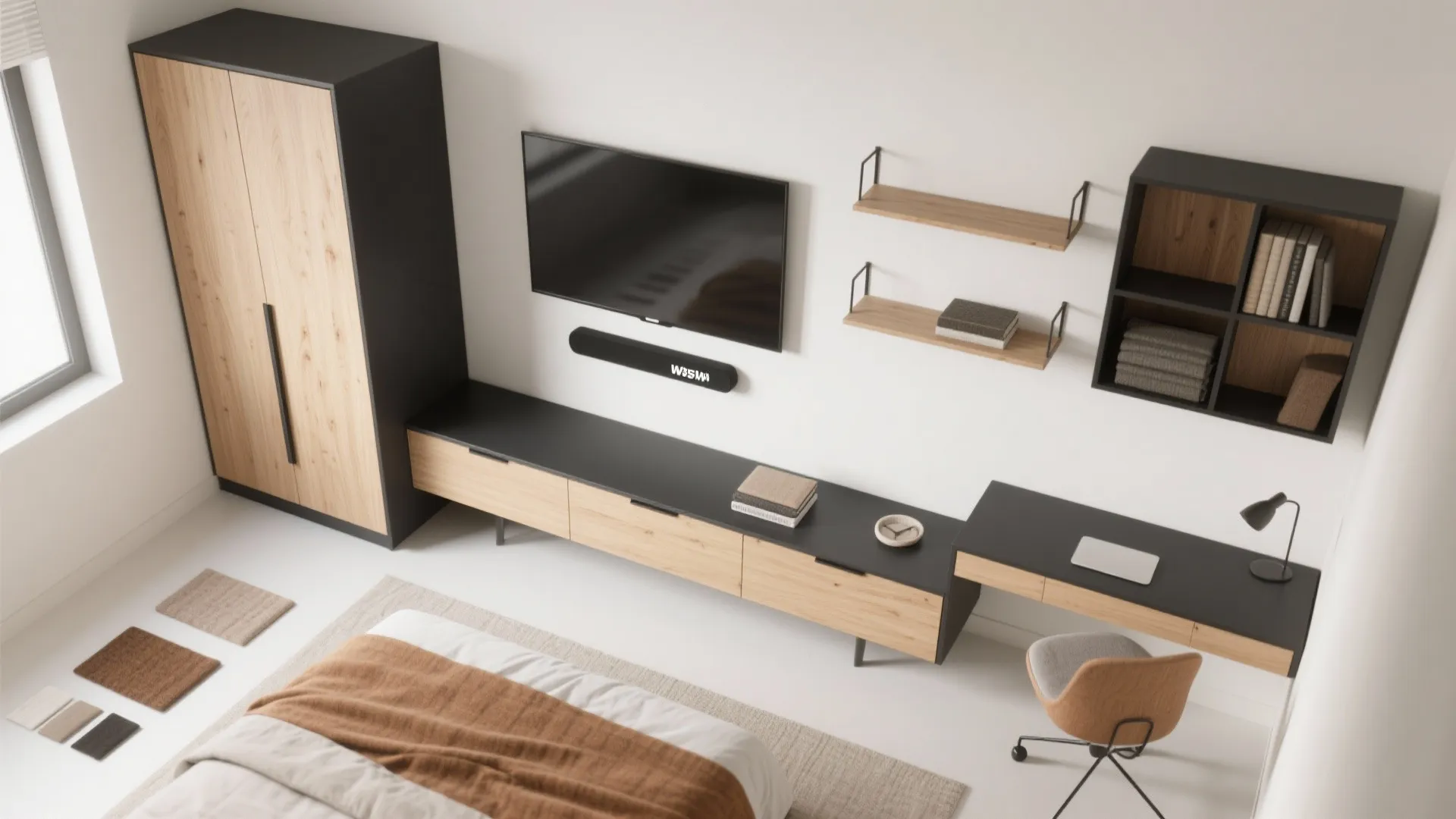 3. Double Duty Furniture and Vertical Storage