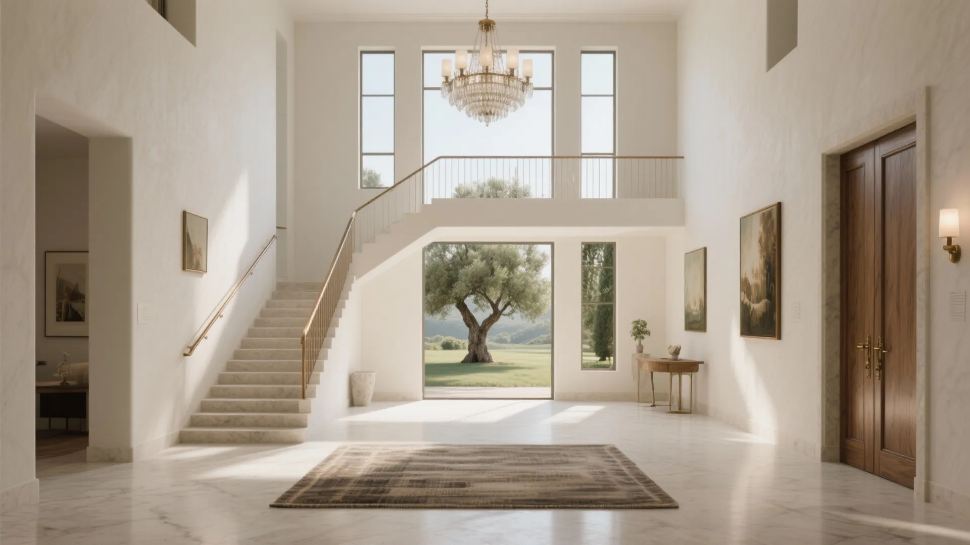Grand Arrival: Double-Height Foyer and Axis