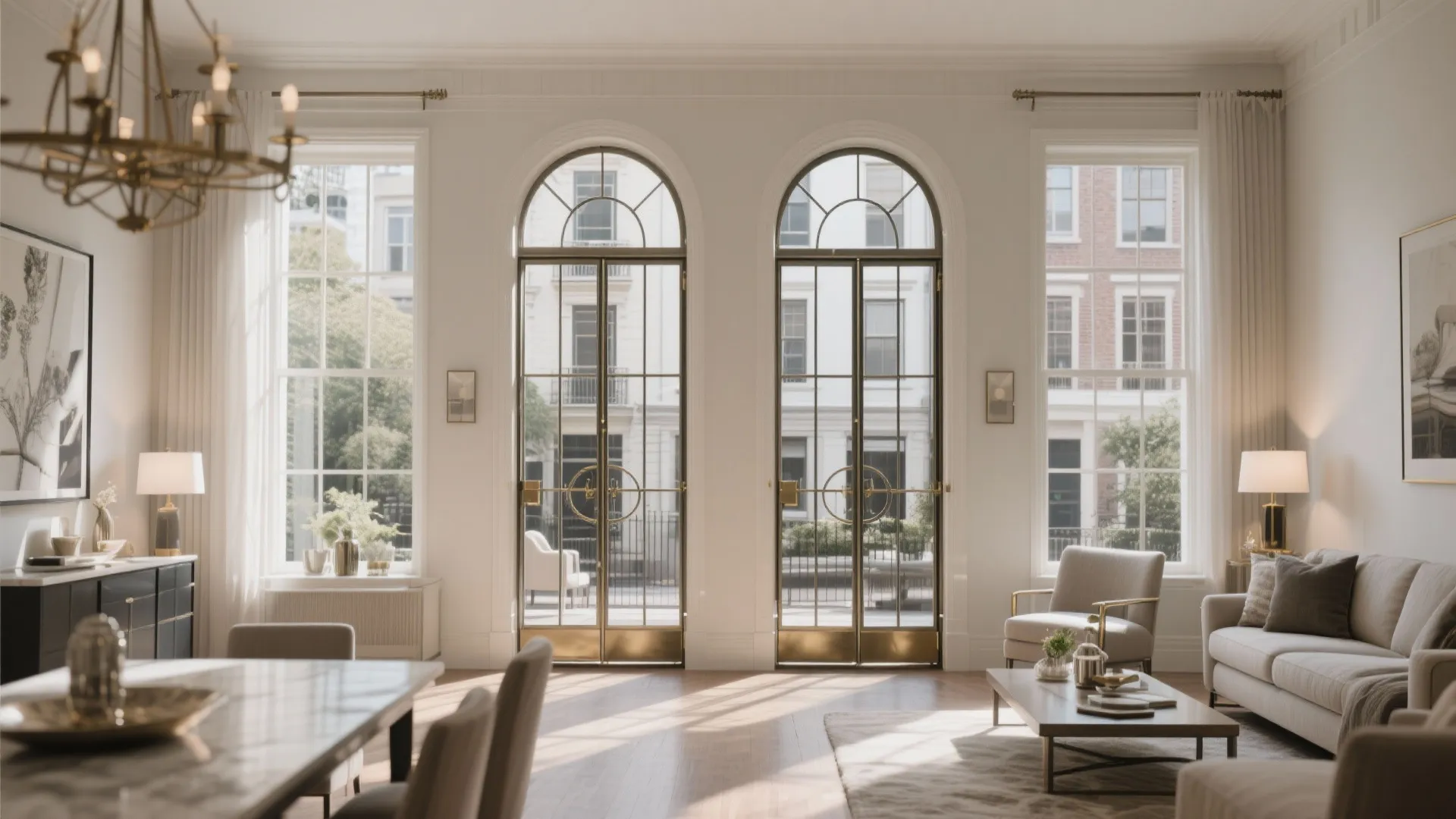 Double iron French doors