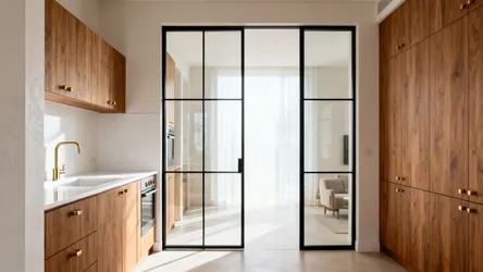 Double Glass Door Design for Kitchen: 5 Ideas