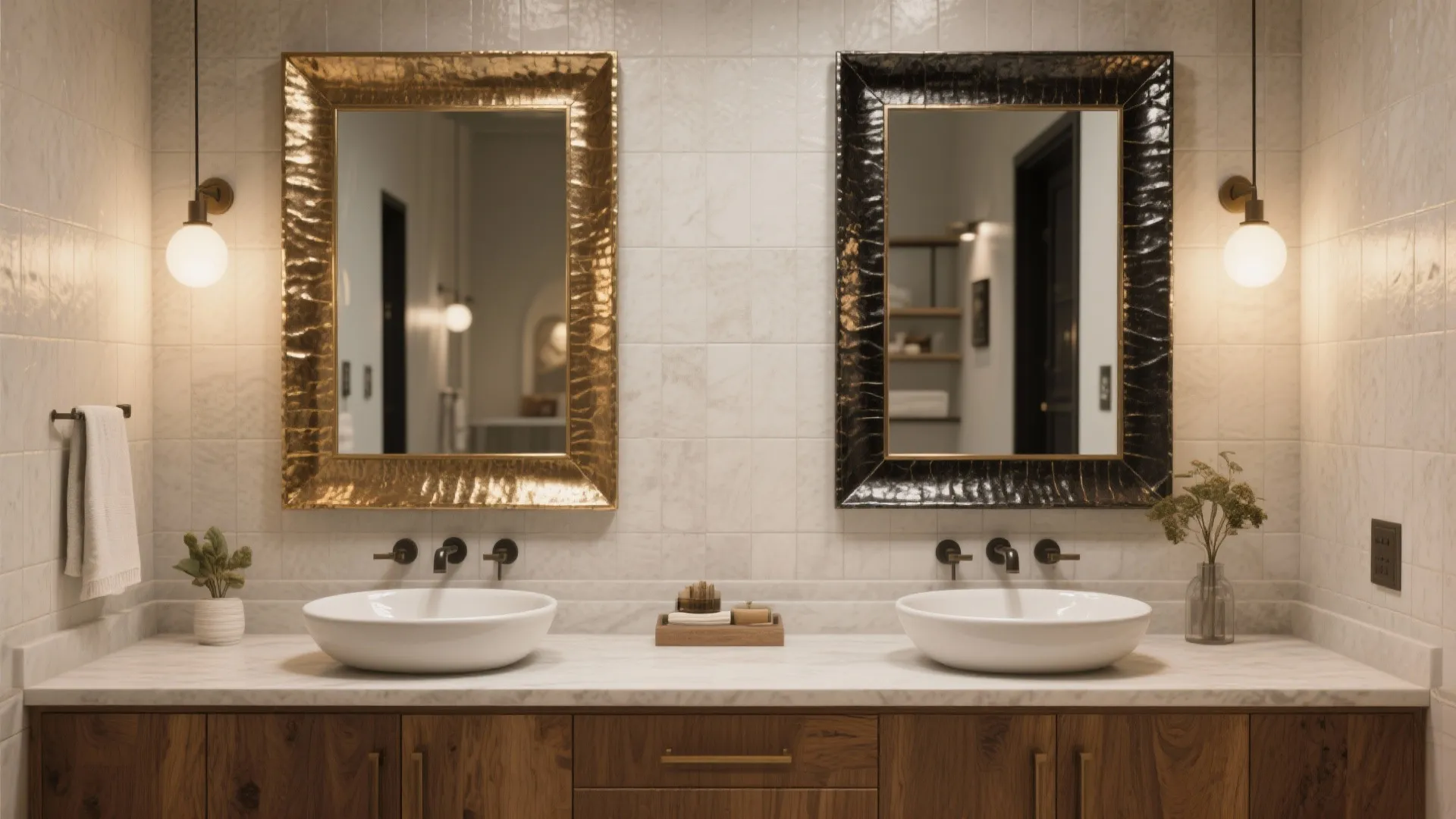 5. Double Mirrors with Mixed Metal Frames