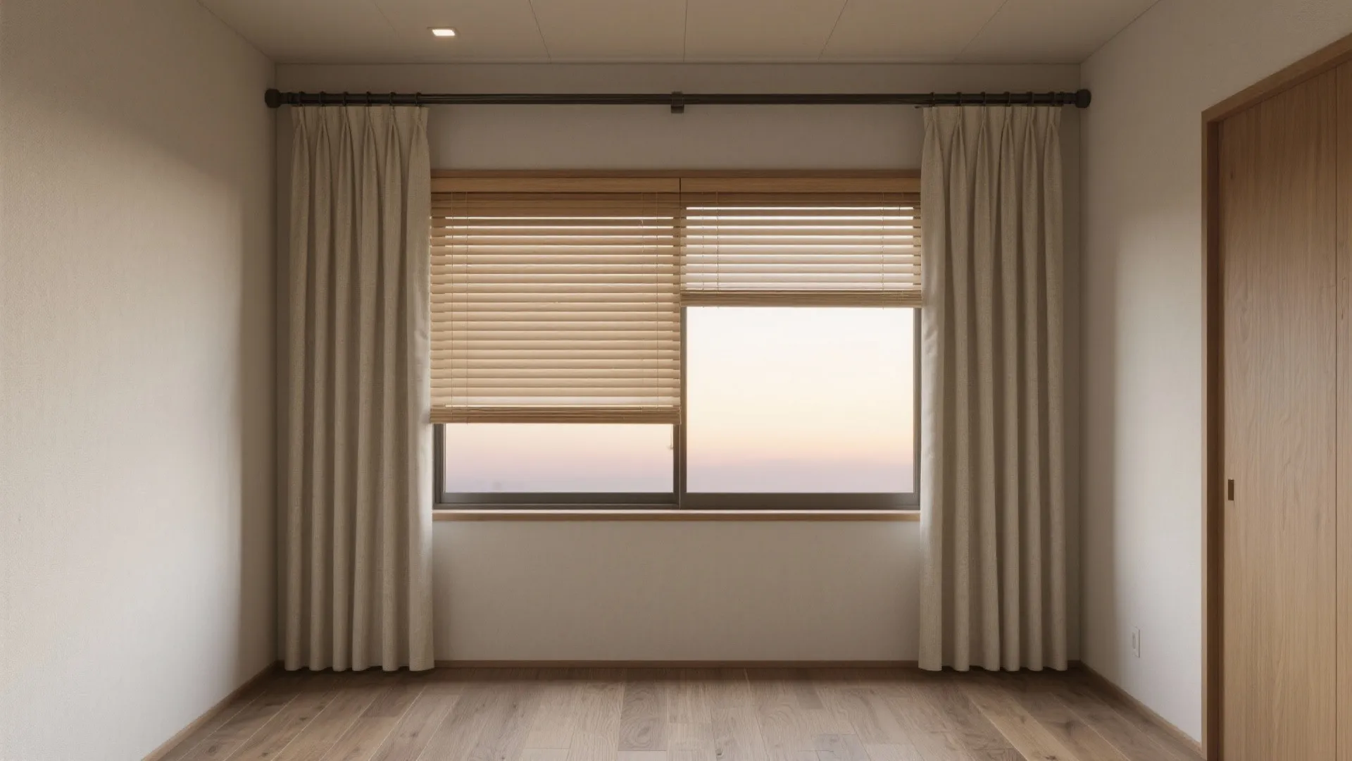 Tips 5: カーテンとブラインドの二段使いで窓の反射を抑える（日本都市の昼夜対応）