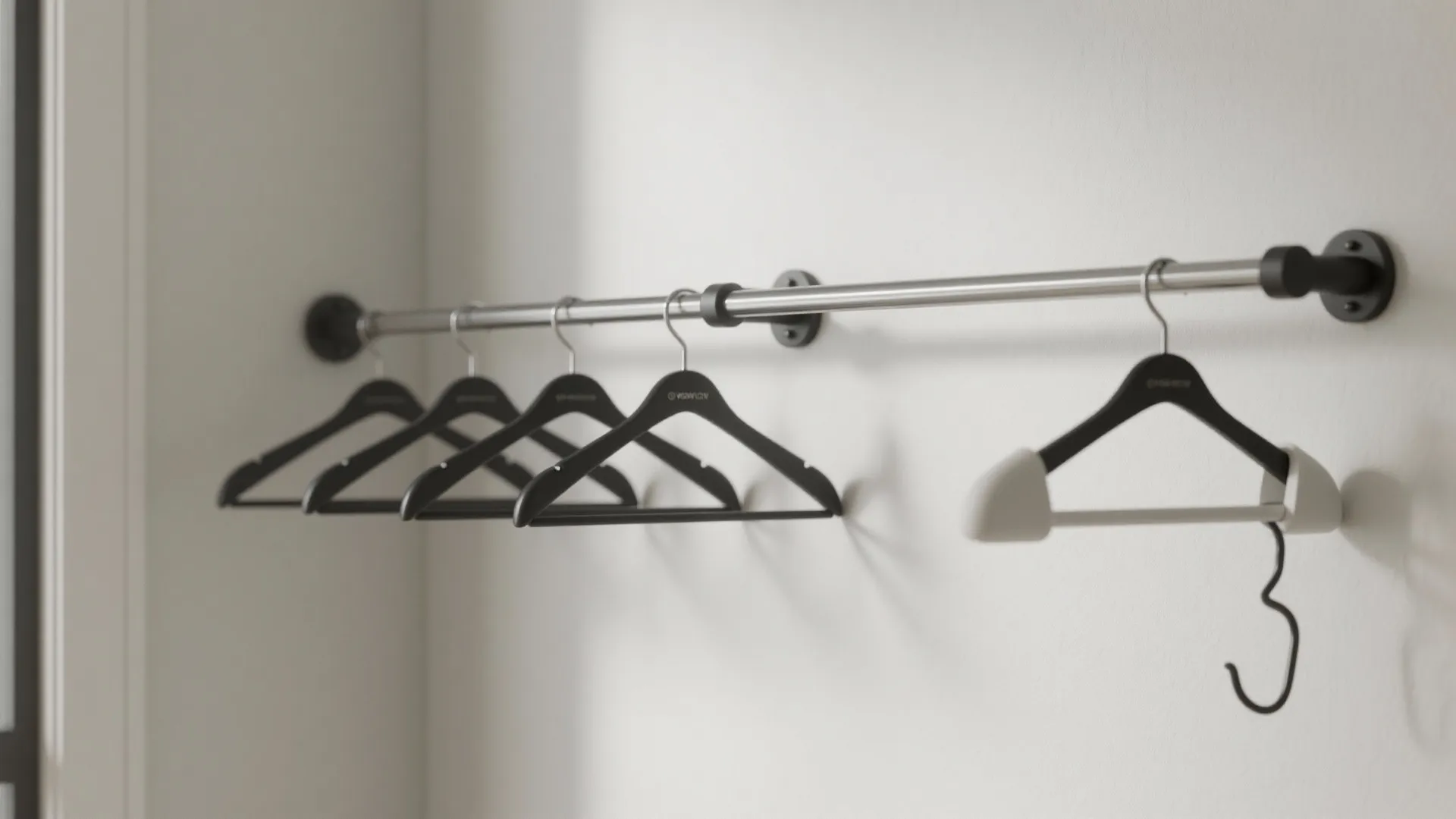 Idea 4: Double Tension Rods & a Valet Hook