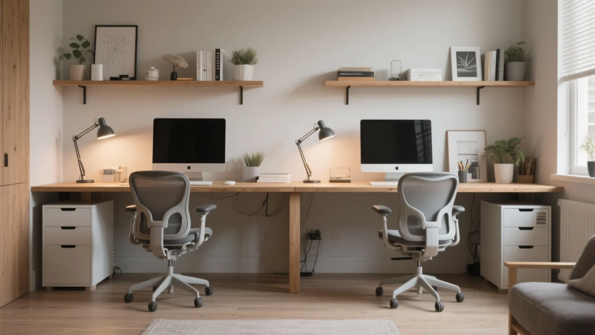 3. Double-Sided Desk for Collaboration