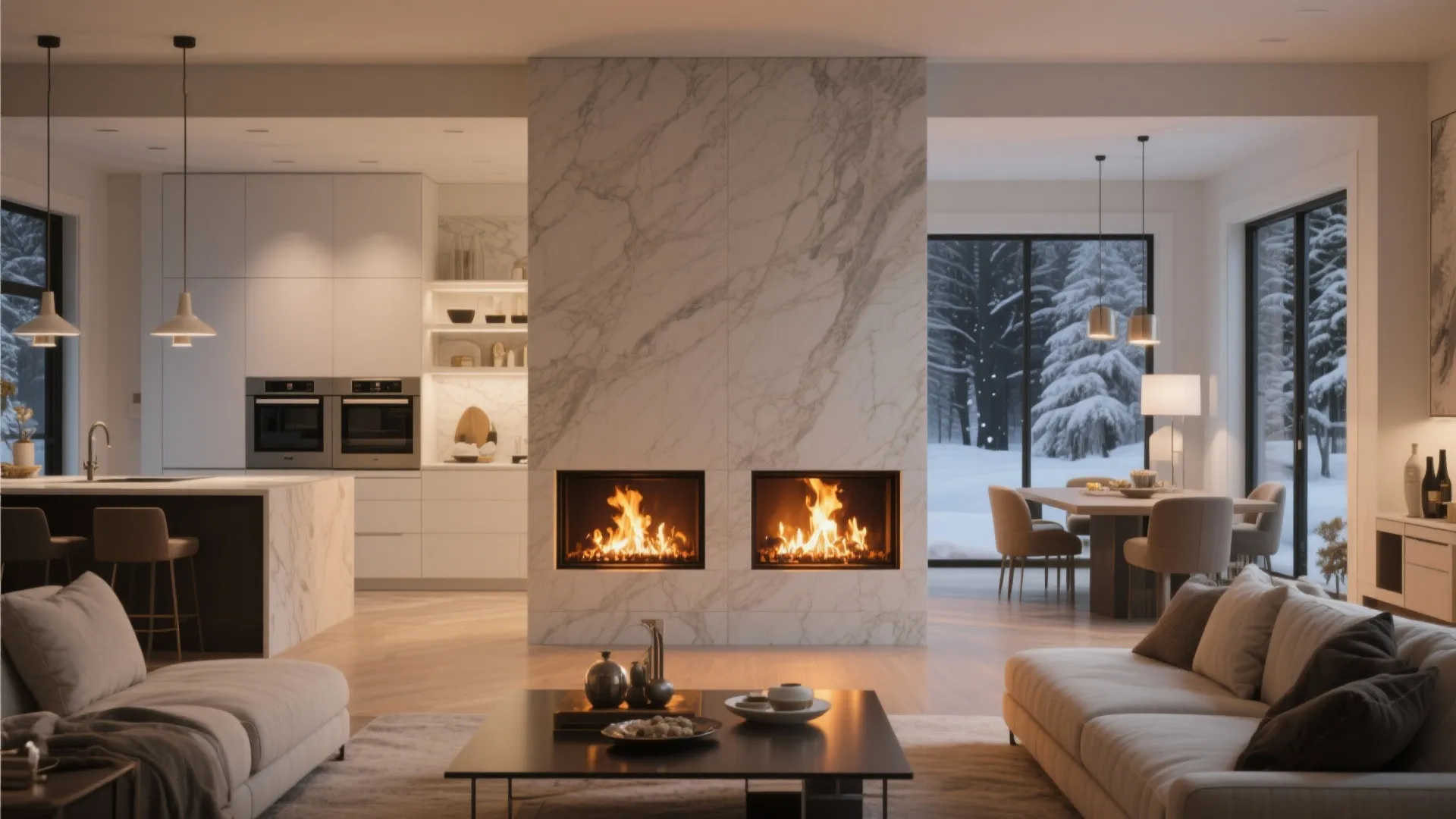 8. Double-Sided Fireplace