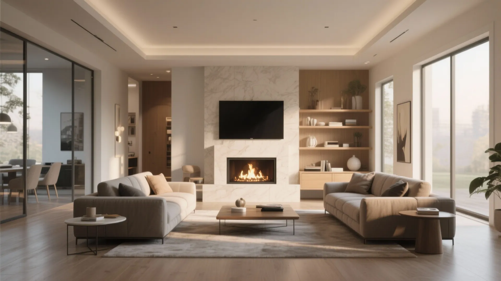 3. Double-Sided Sofa Arrangement