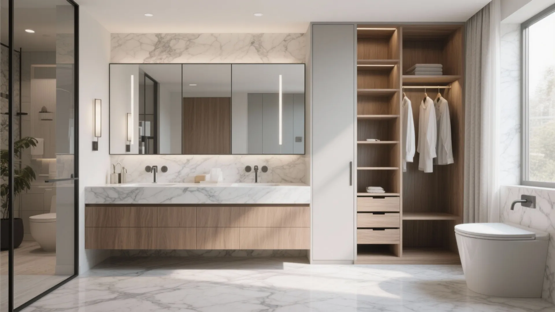 3. Double-Sided Vanity & Storage
