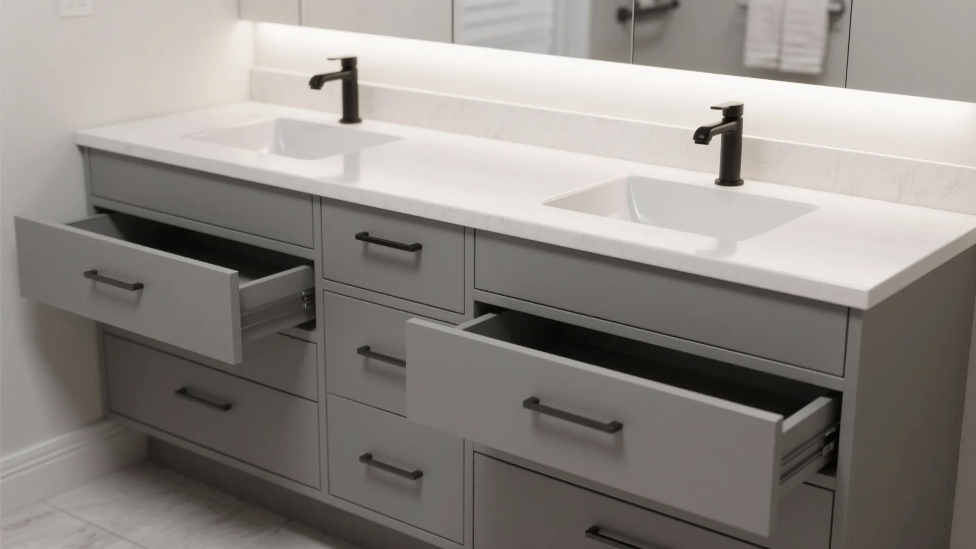 2. Double-sink layout for functionality