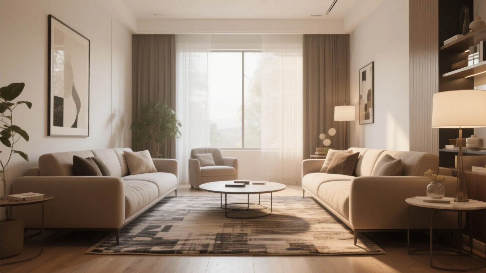 2. Double Sofa Facing Layout