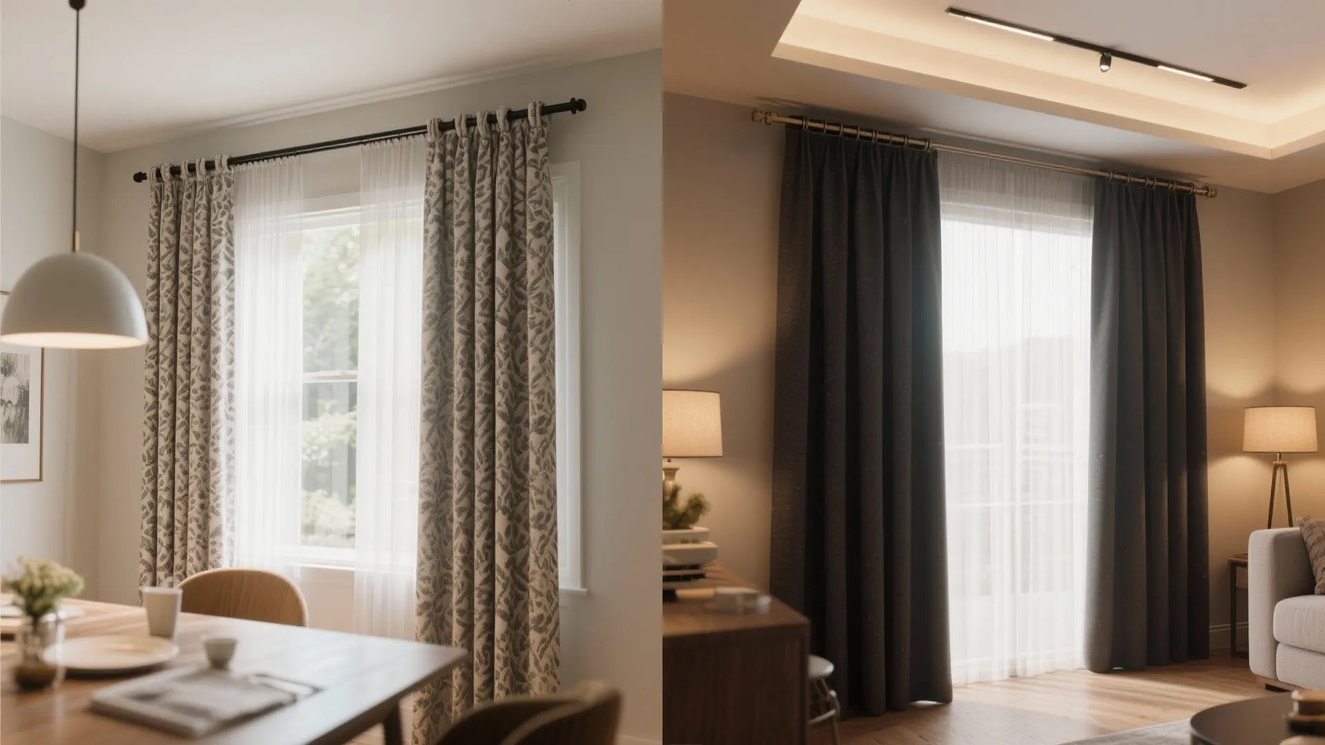 4. Double-track curtains for function and flair