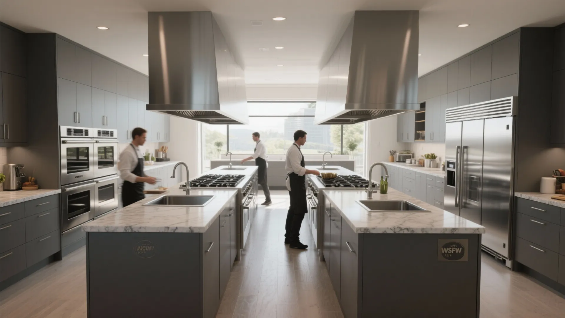 2. Double work triangle for multiple cooks