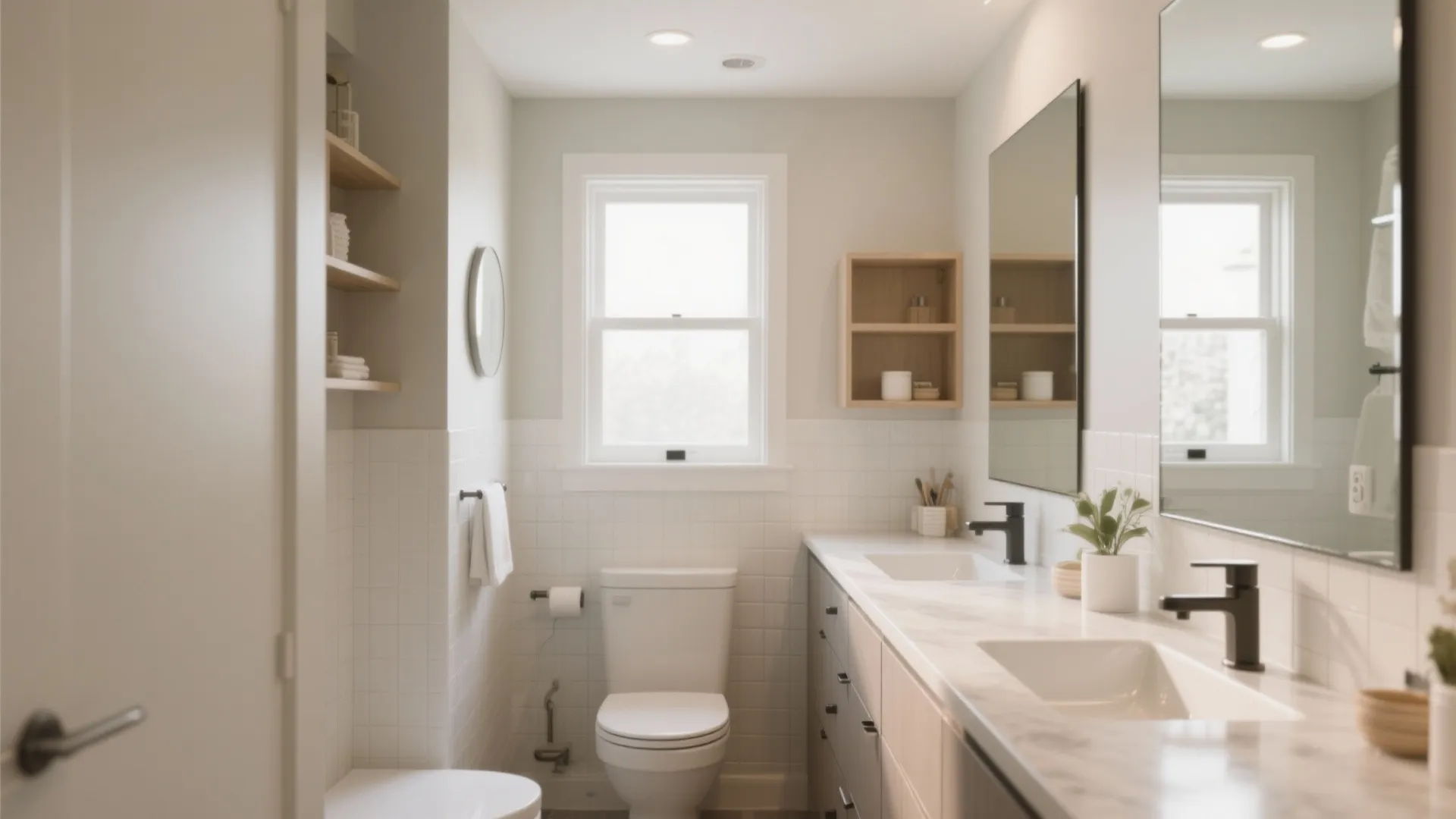 4. Wall-to-Wall Double Vanity