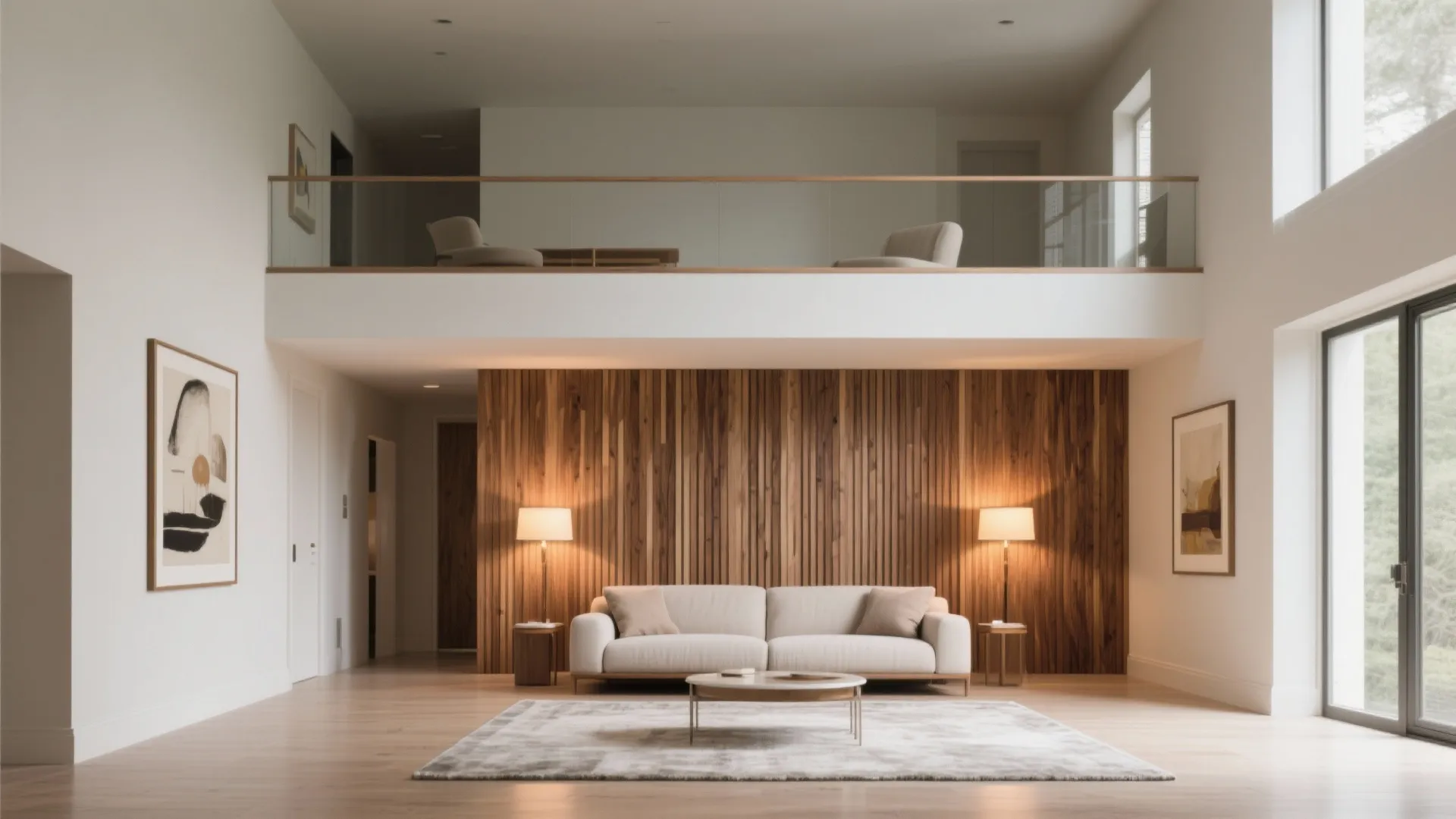 Feature Wall that Climbs the Double Height