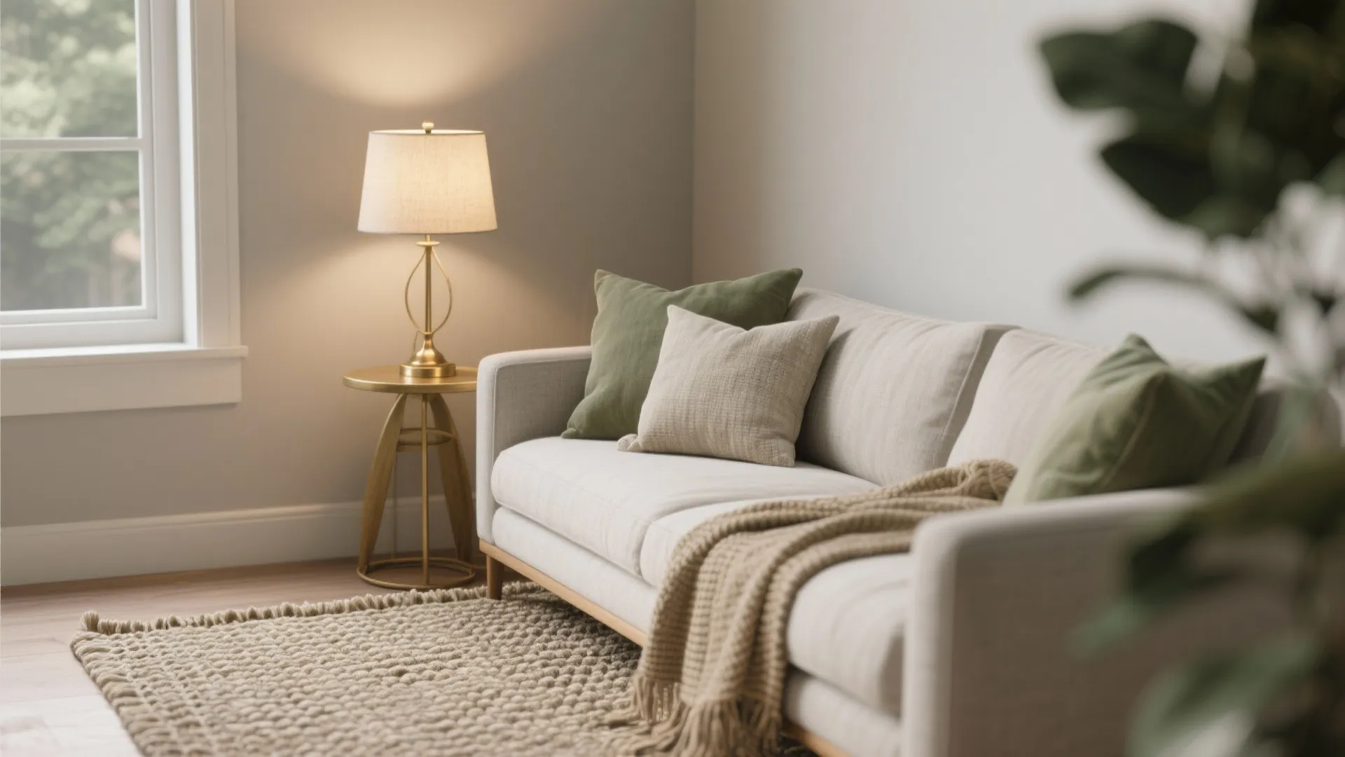 1. Soft Dove Gray with Sage Accents