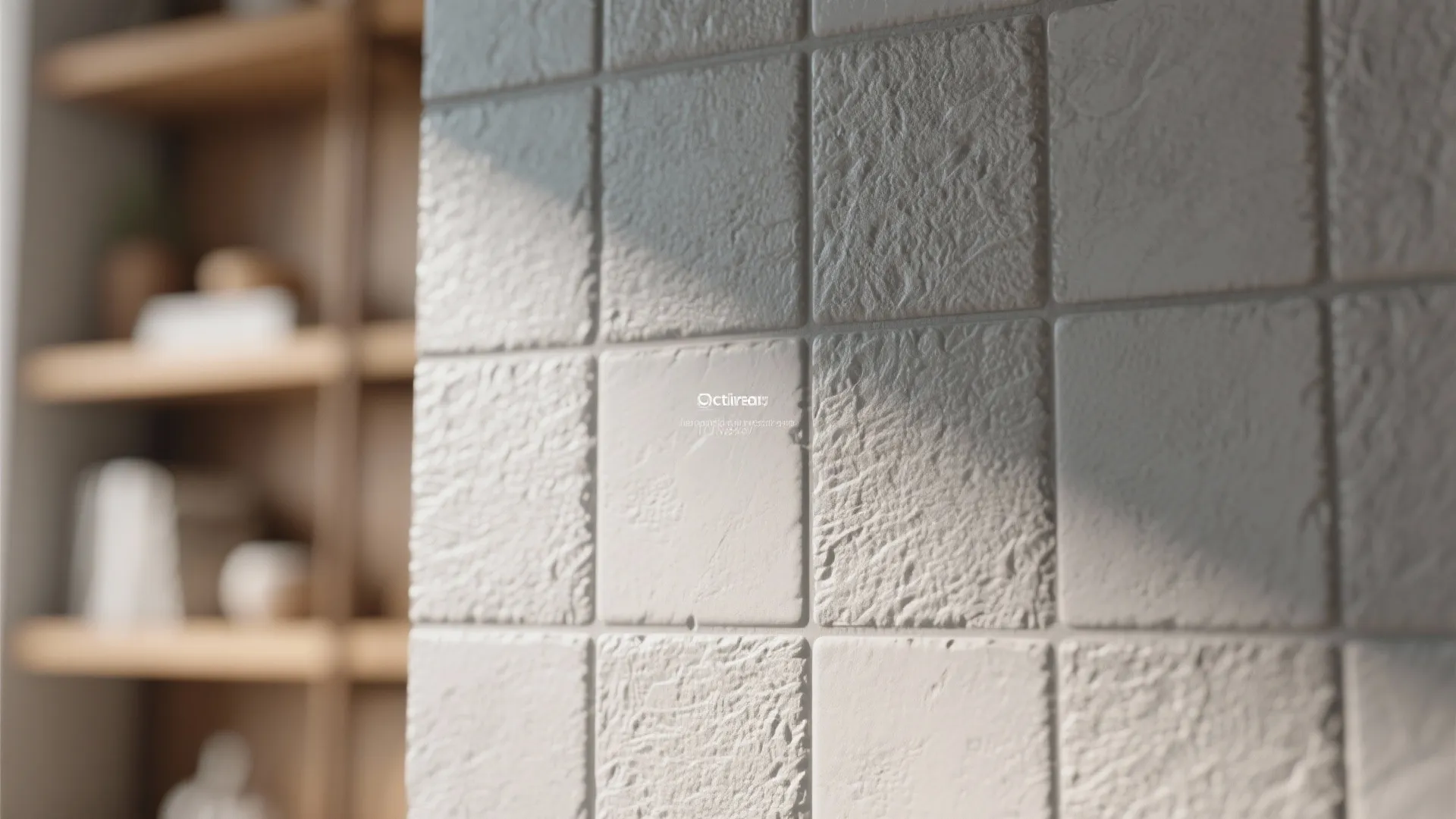 3. Textured dove-gray tiles to add depth