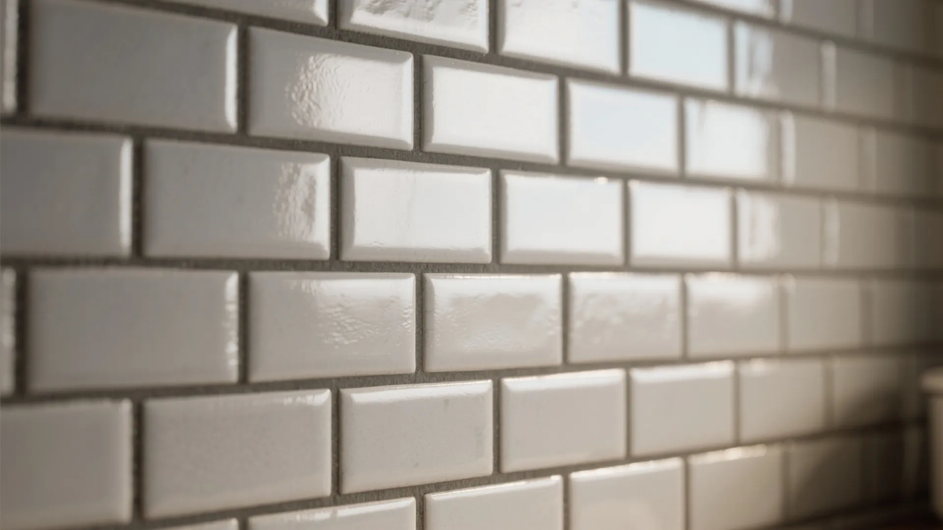 1. Soft dove-gray subway tile