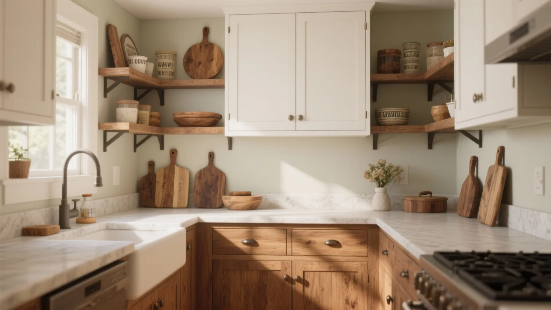 2. Warm Contrast with Wood Accents